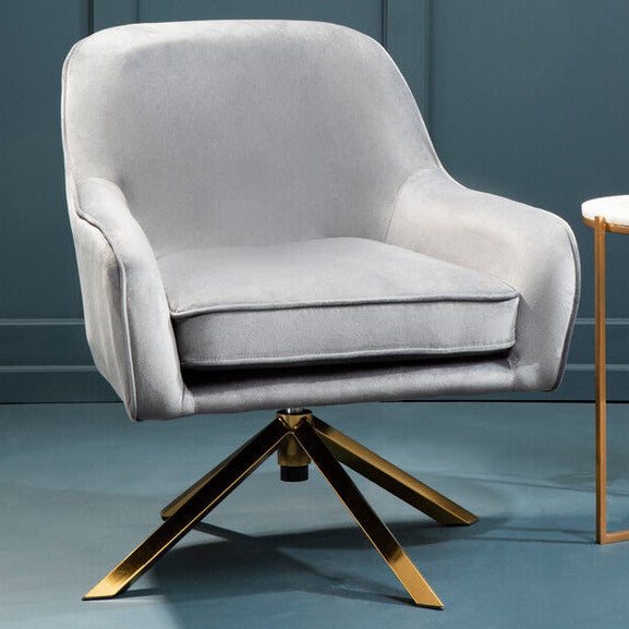 The Neutral That Goes With Everything – Orsina Avery Grey Velvet Swivel Chair for £199.95