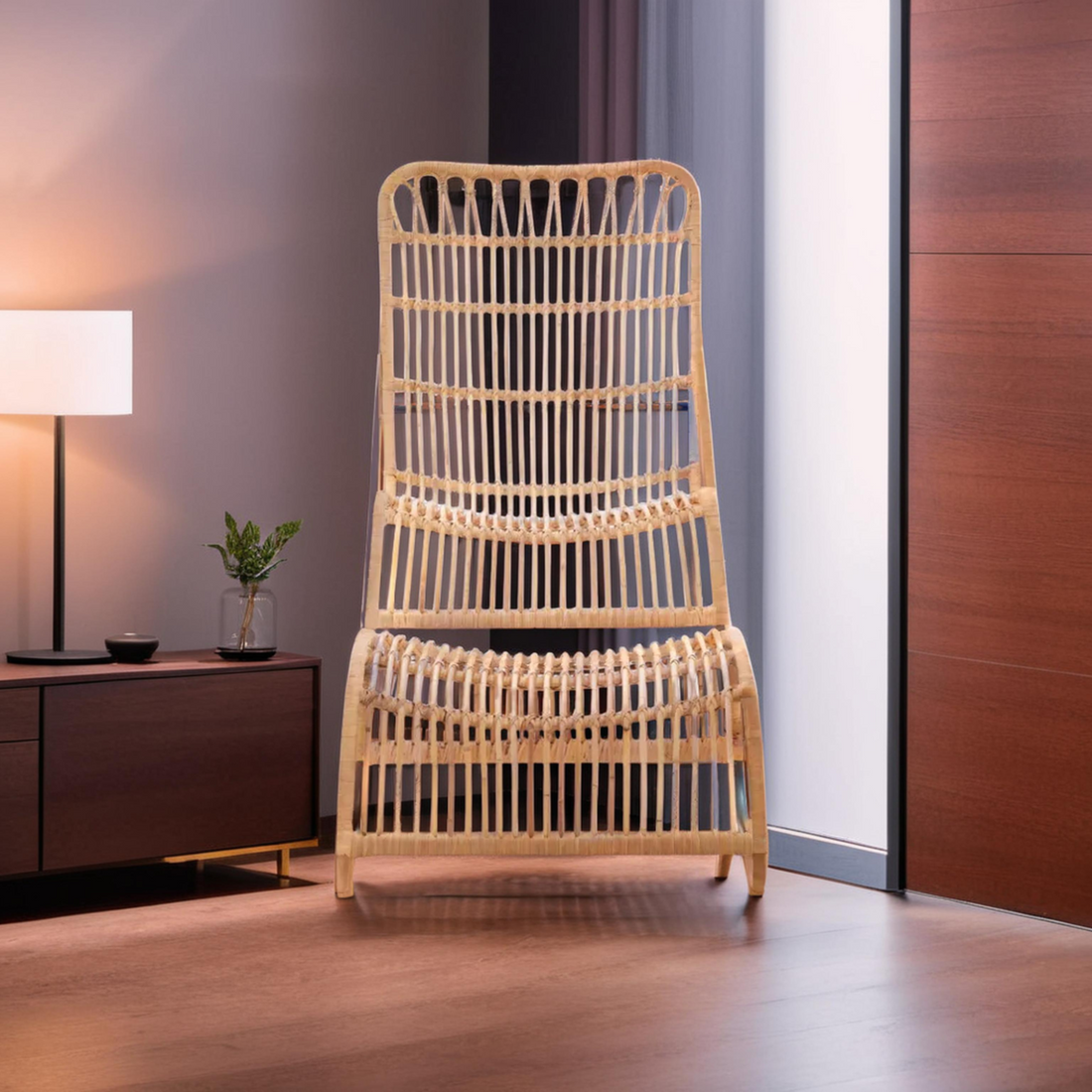 Your Ready-Made Lounge Zone – Orsina Manado Natural Rattan Chair & Footstool Set for £184.95
