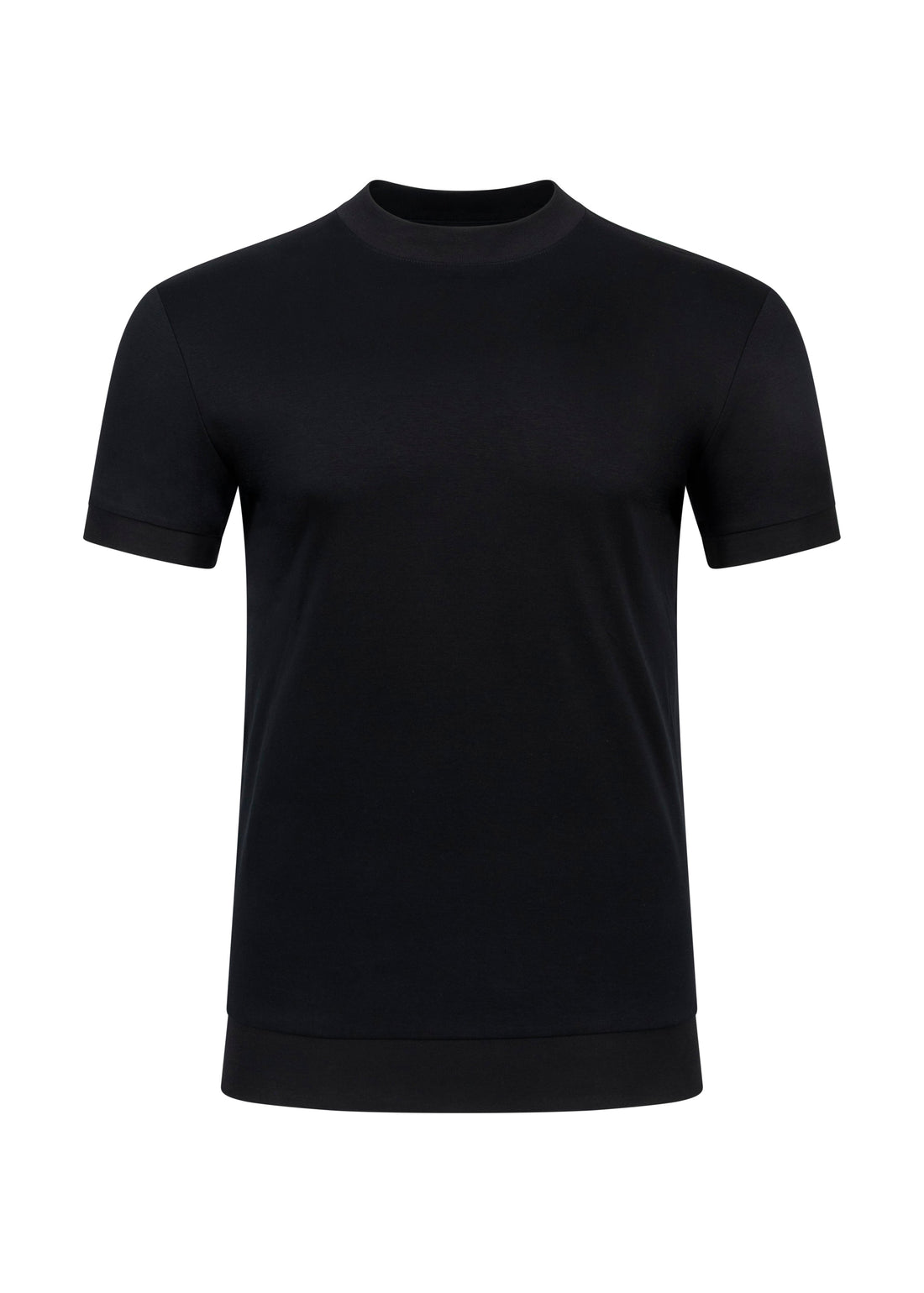 Forbes Luxury Menswear Slim Fit Black Cotton T-Shirt — premium high-grade cotton with subtle Forbes F logo and tailored slim fit silhouette