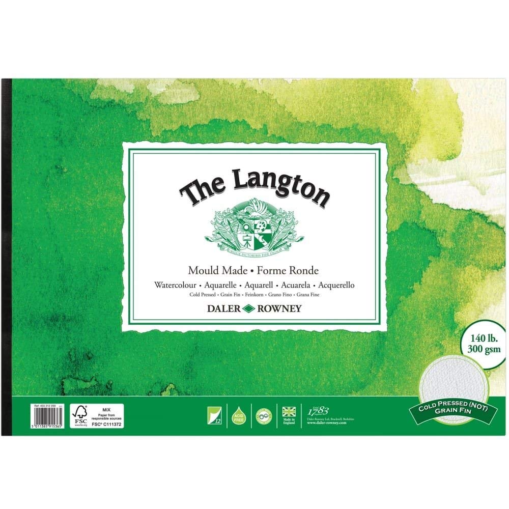 Daler Rowney Langton A3 watercolour pad cold pressed 300gsm acid-free FSC certified gummed mould-made