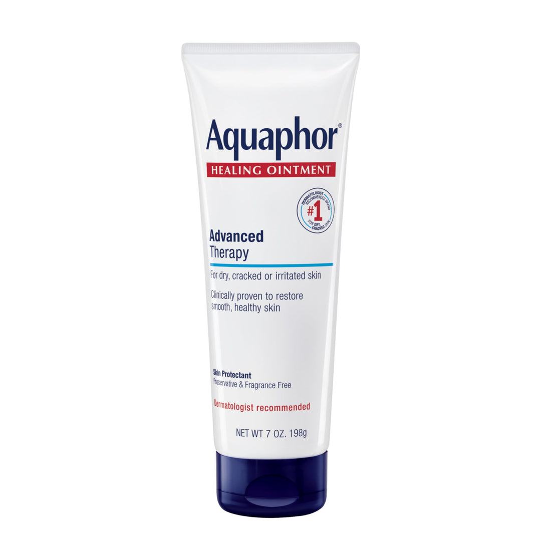 Aquaphor Healing Ointment Advanced Therapy 7oz tube — one of four skin protectants and healing balms compared at ALTOE