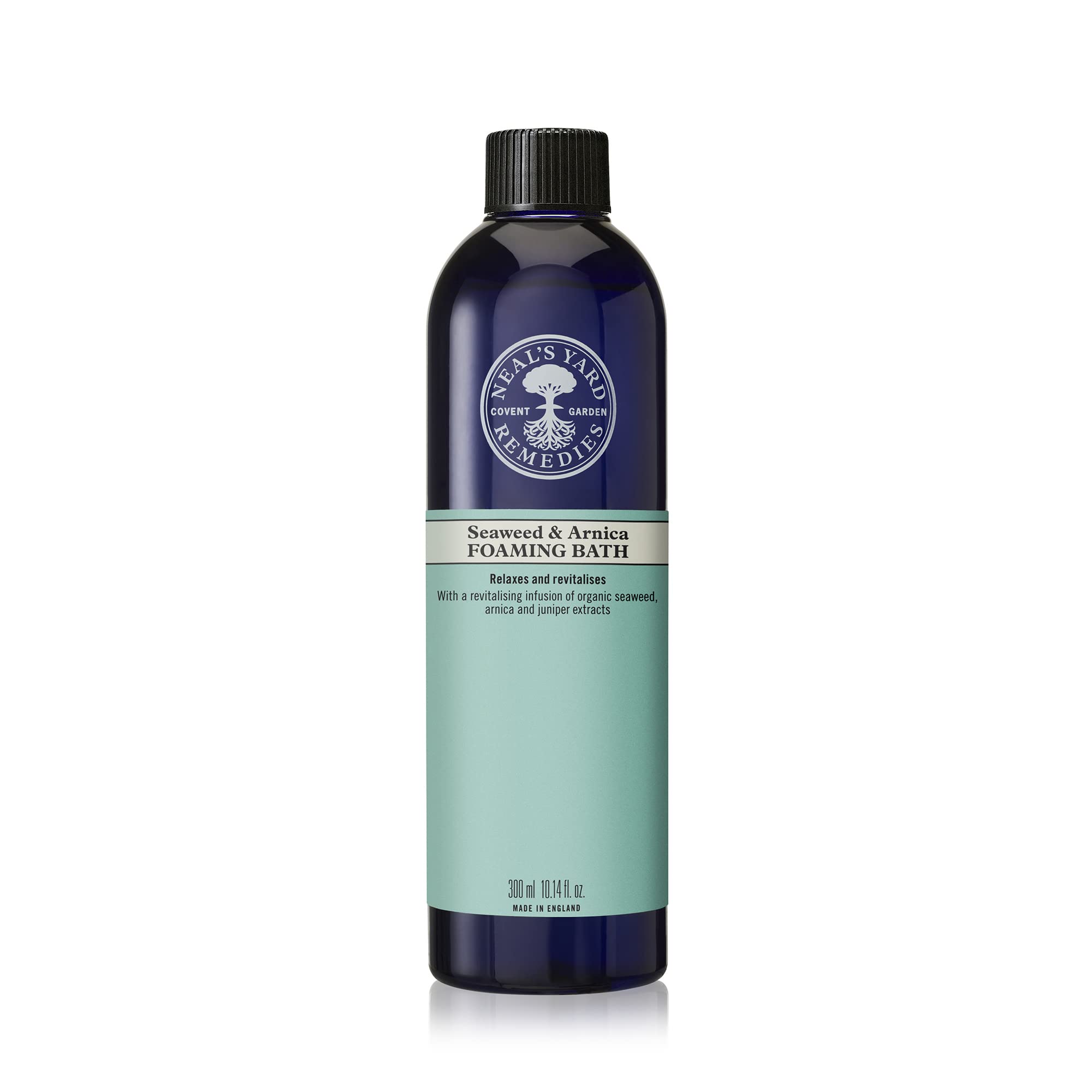 Neal's Yard Remedies Seaweed and Arnica Foaming Bath Organic 300ml – muscle recovery bath soak with organic seaweed, comfrey, arnica, lemon, pine, juniper and lavender essential oils