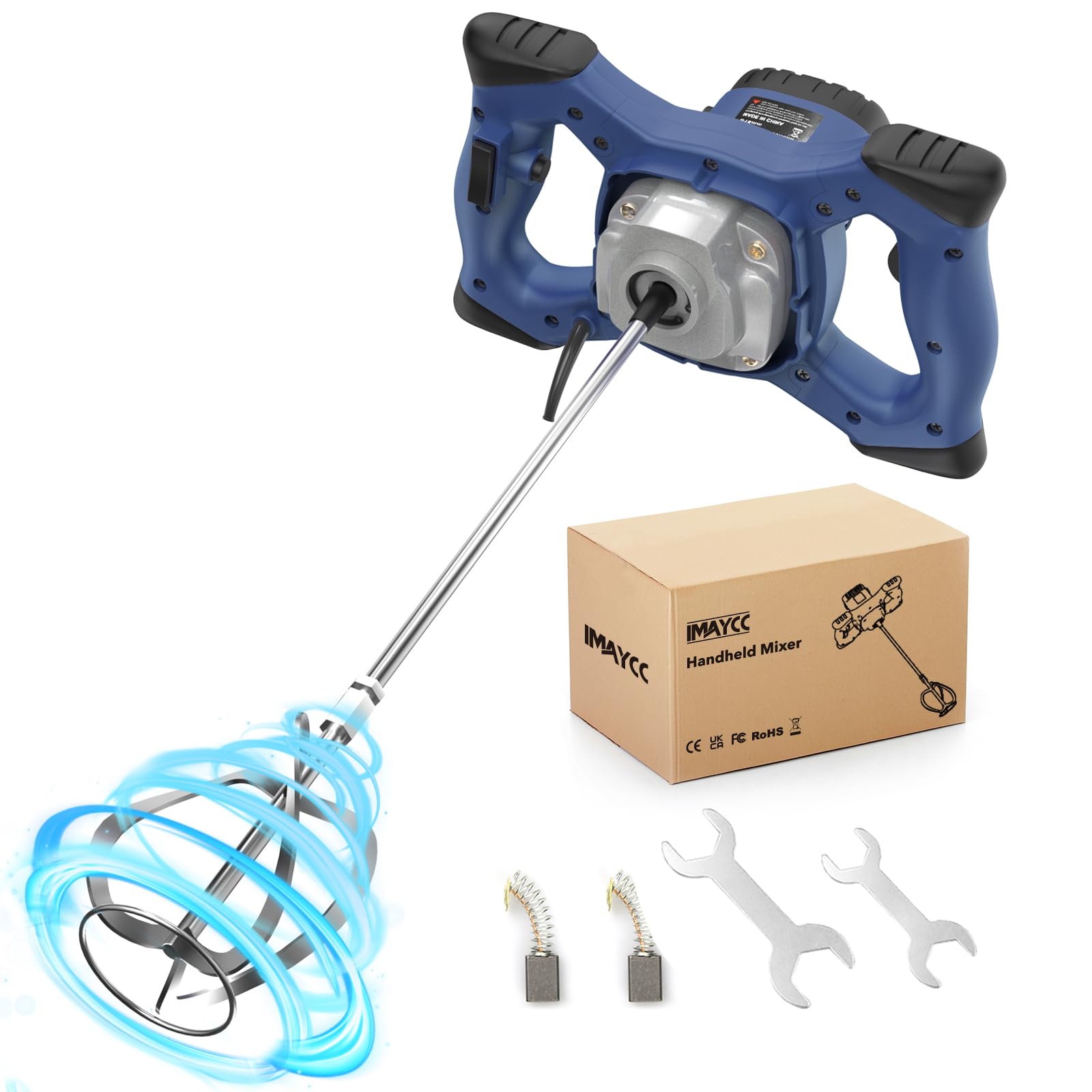 IMAYCC 2100W electric paddle mixer 6-speed handheld concrete mortar plaster grout thinset paint mixer