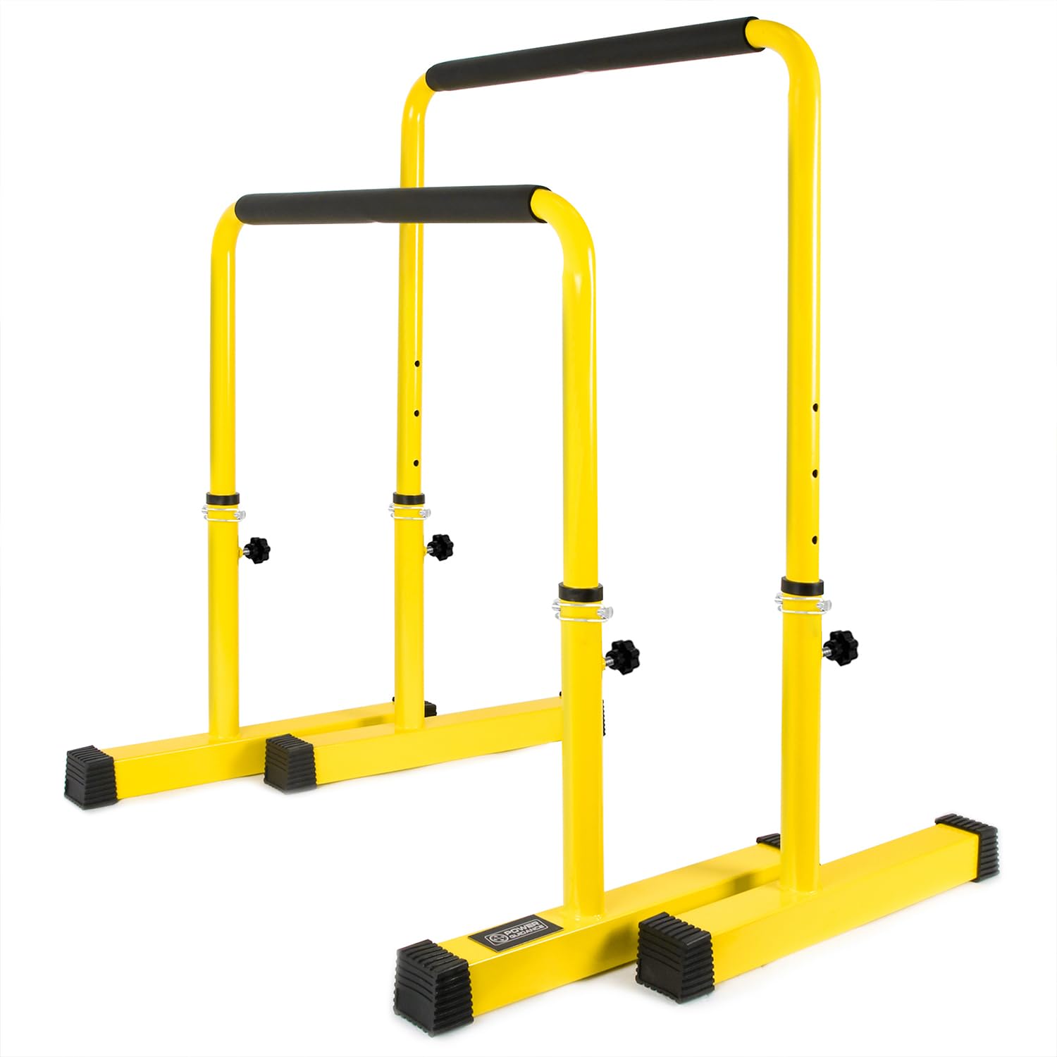 POWER GUIDANCE adjustable dip bar station heavy duty steel 4 height settings 77-98cm square base 544KG capacity