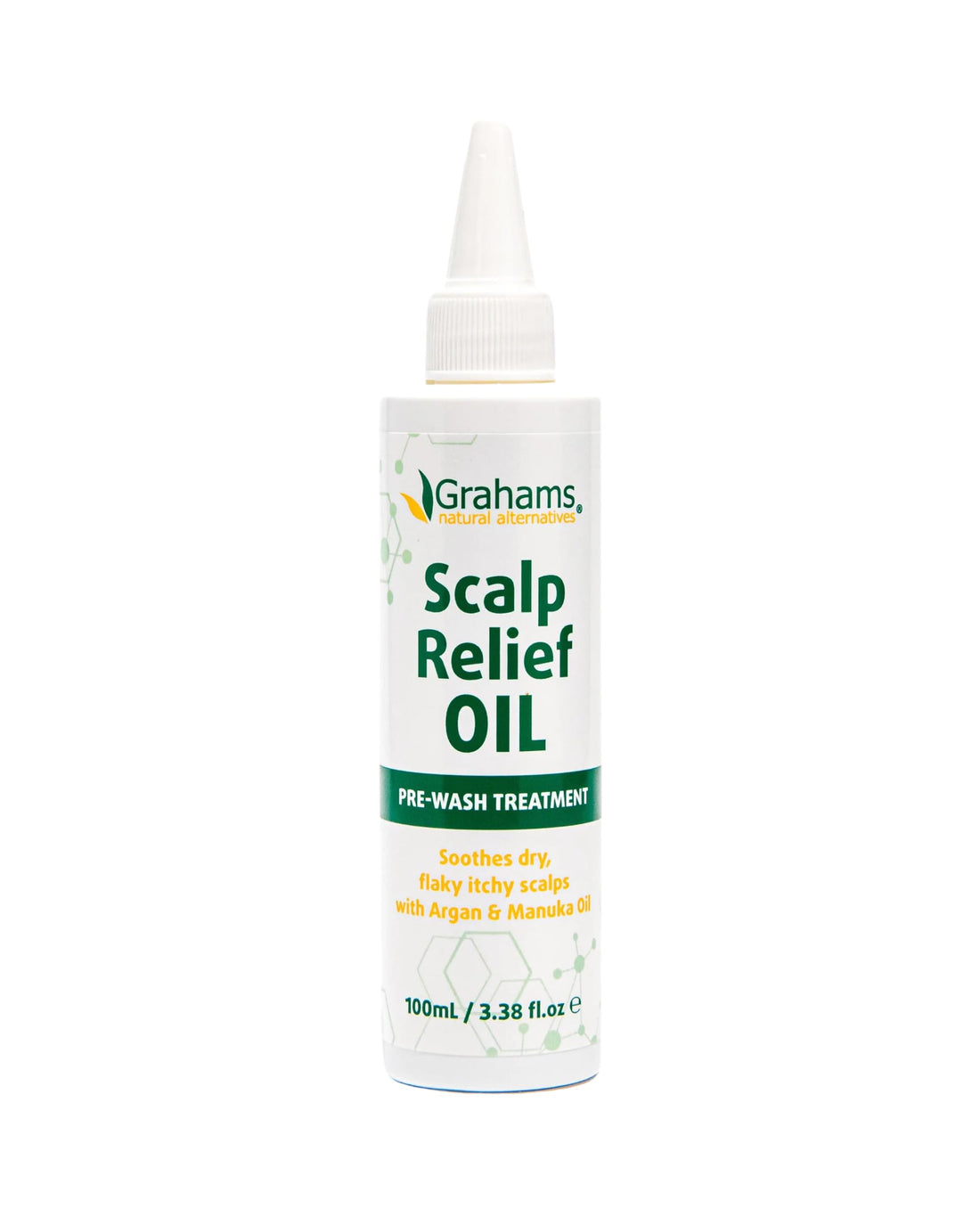 Grahams Natural Scalp Relief Oil 100ml steroid-free for dry itchy flaky scalp psoriasis seborrheic dermatitis dandruff