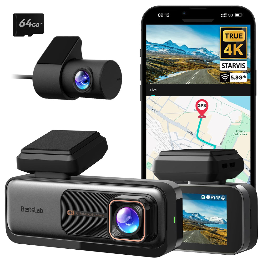 BOTSLAB 4K Dual Dash Cam – The Ultimate Road Companion
