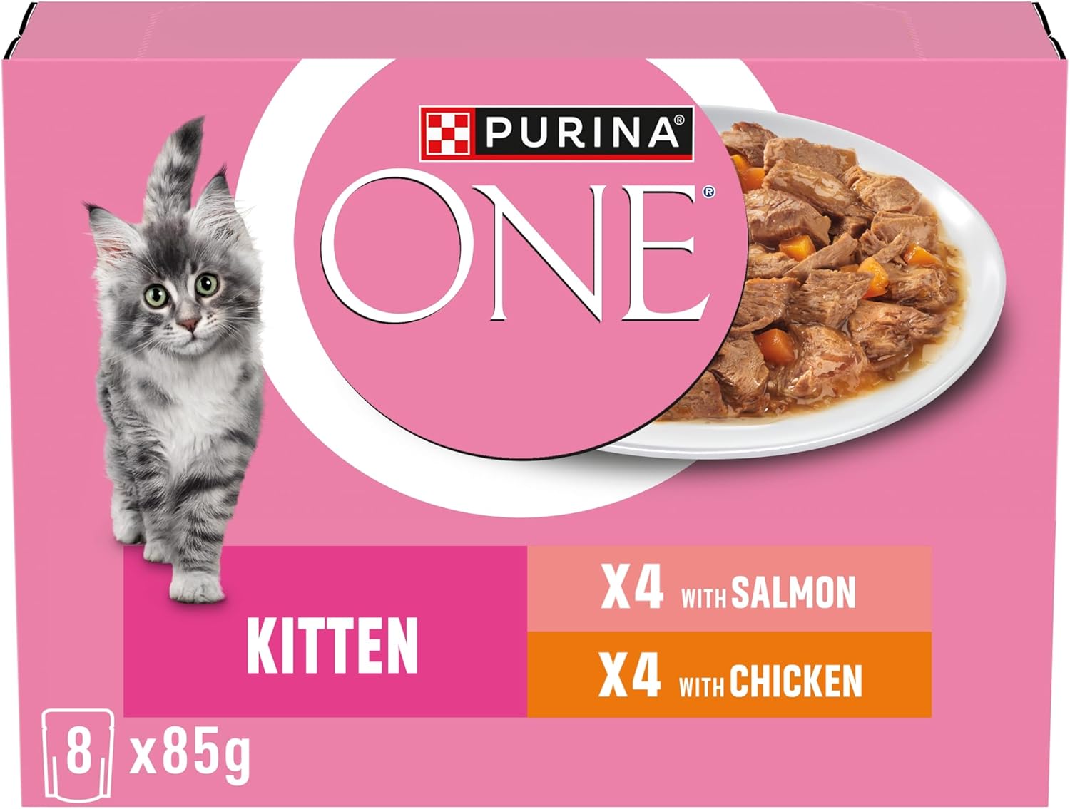 Kitten Wet Cat Food – Salmon & Chicken Fillets with DHA for Brain & Vision Development