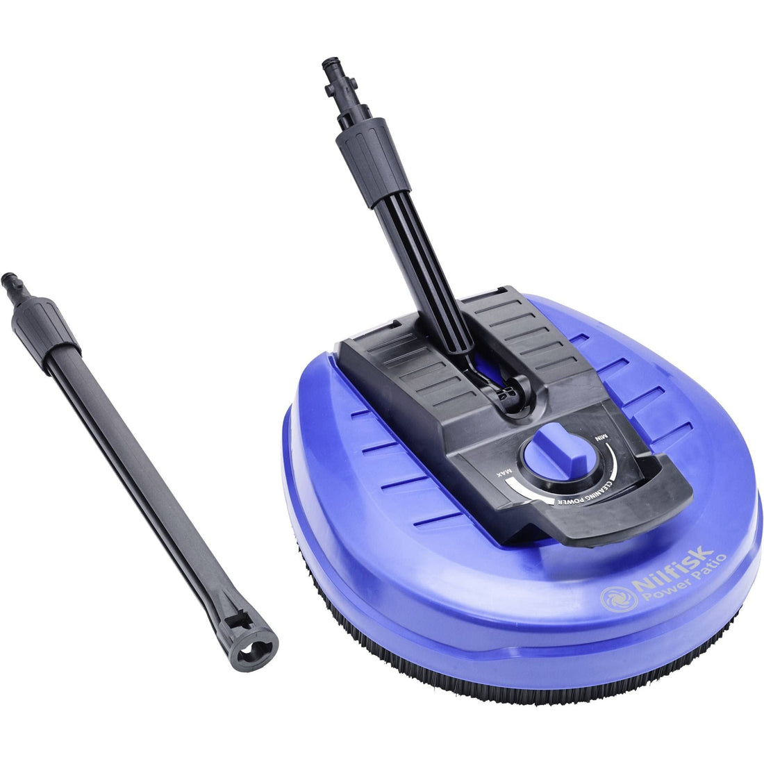 Nilfisk Power Patio Cleaner pressure washer surface attachment with 28cm spray arm shown on patio tiles