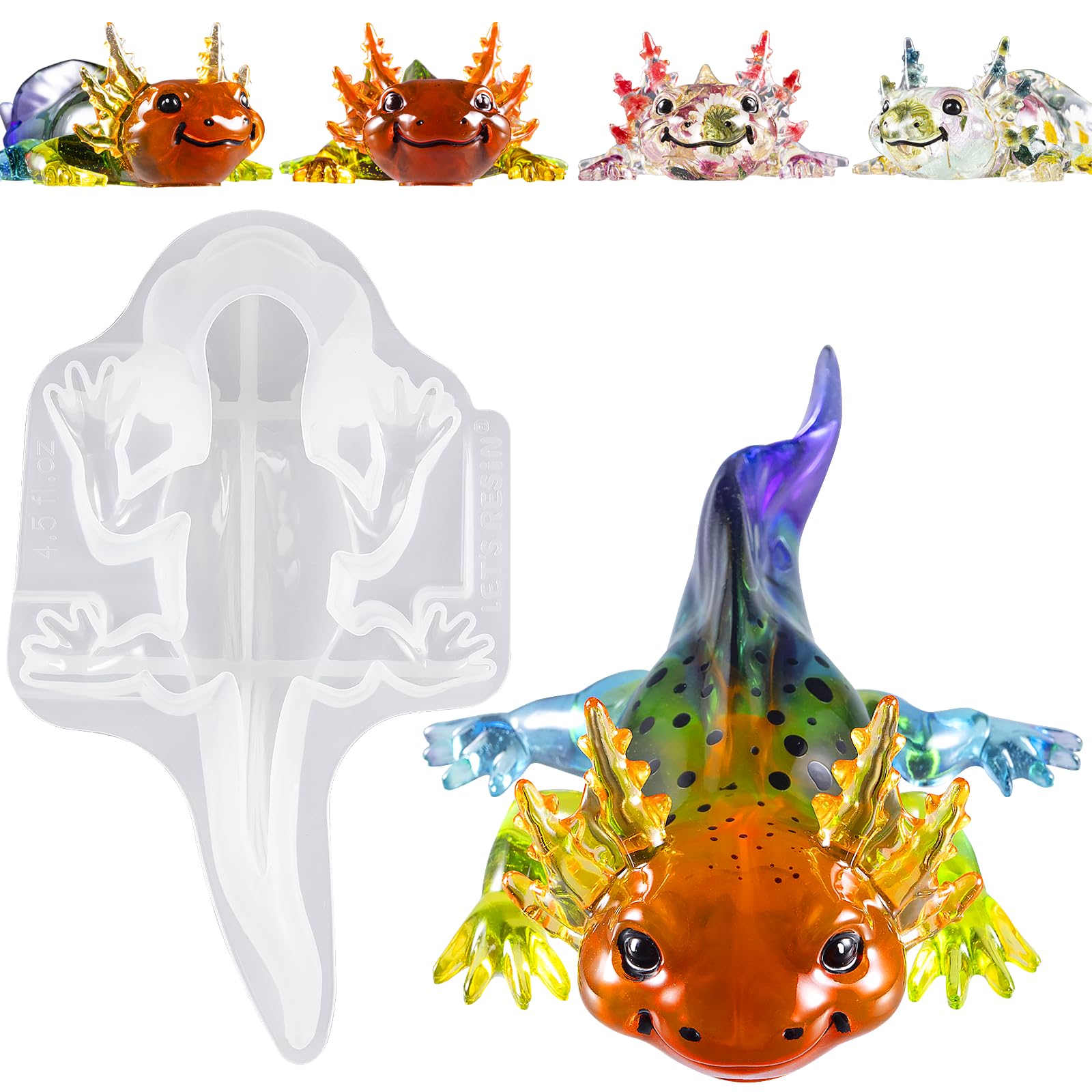 LET'S RESIN Large Axolotl Silicone Mould – 3D Animal Epoxy Resin Mold