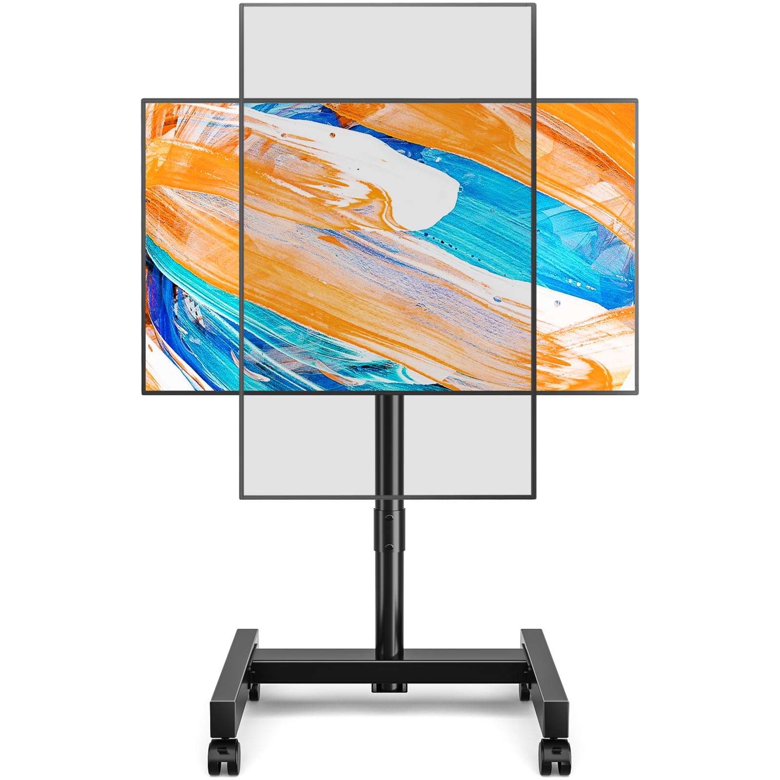Your TV, Anywhere You Want It: TVON Height-Adjustable Corner TV Stand on Wheels for 13–50 Inch TVs