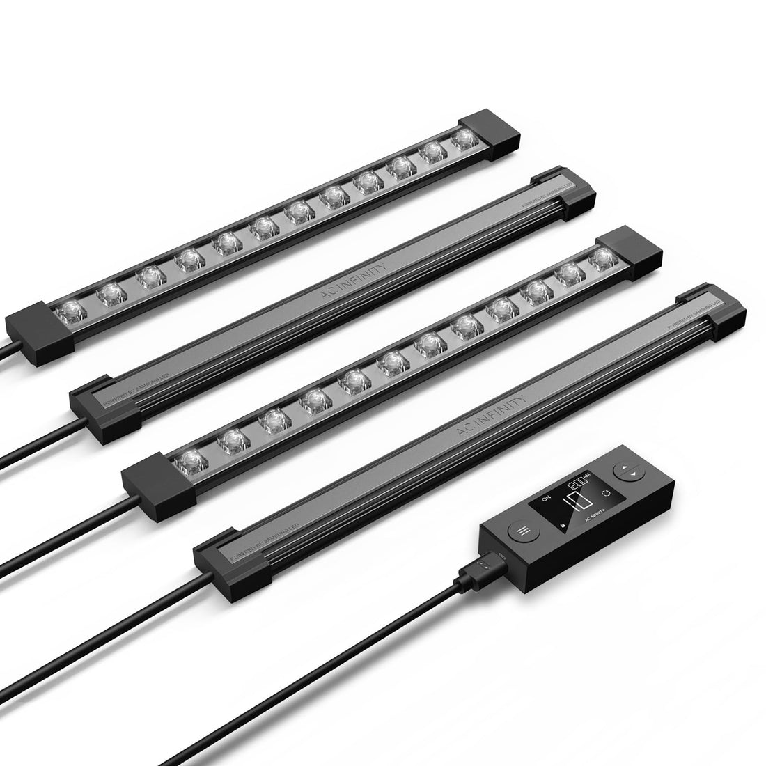 AC Infinity IonBeam S11 LED Grow Light Bars 4-pack with Samsung LM301H EVO diodes – full spectrum supplemental grow lighting with magnetic mounting