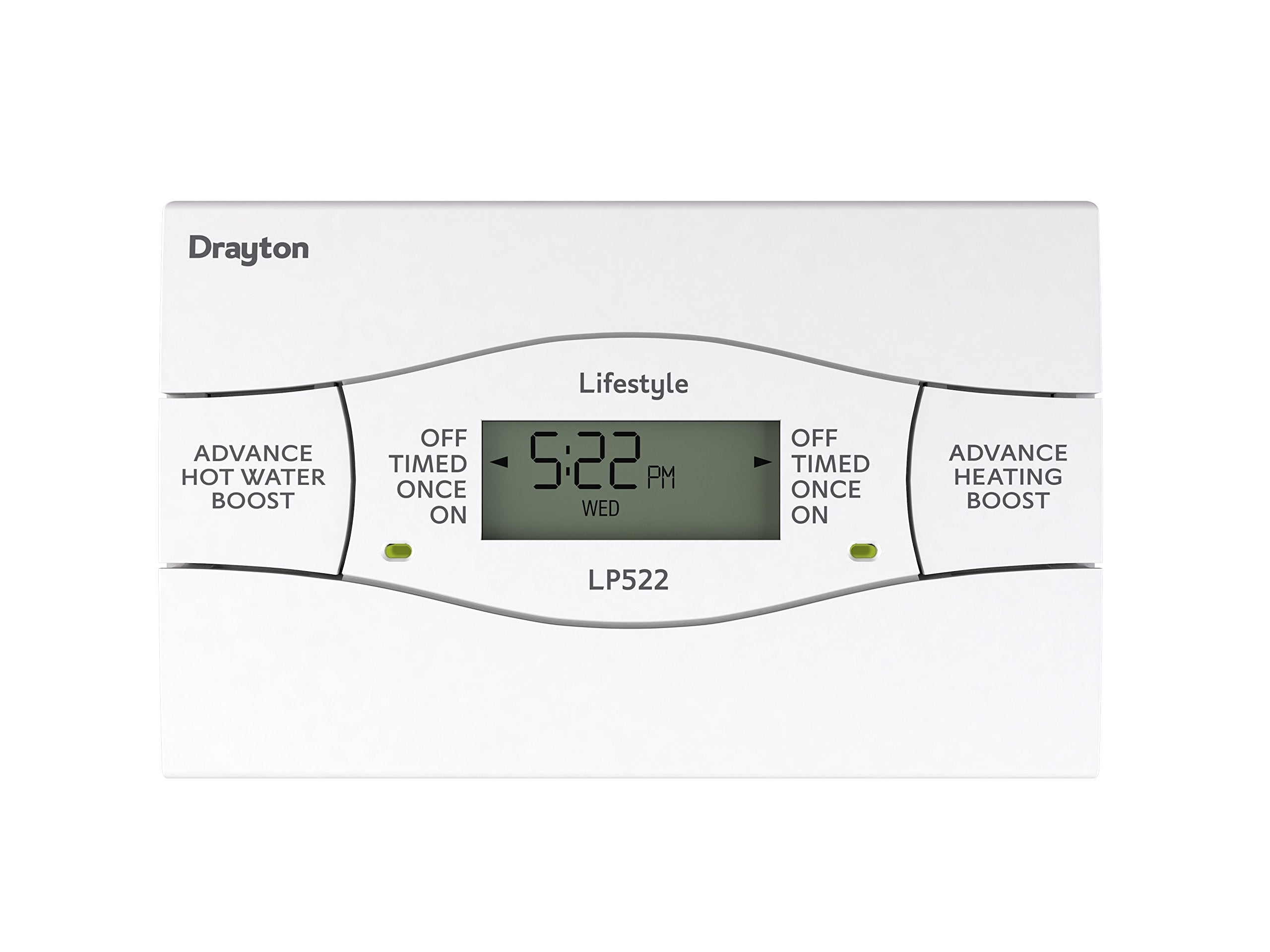 Drayton LP522 Mk4 2-channel central heating programmer white – independent control for heating and hot water