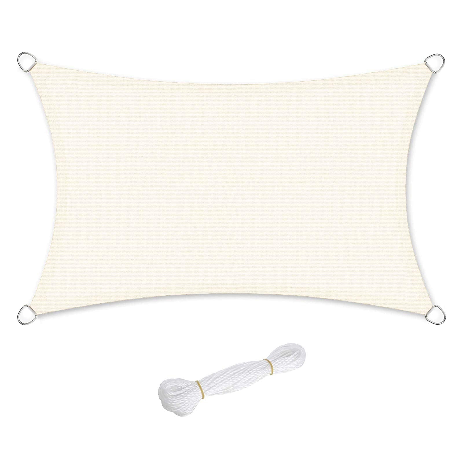 SONGMICS shade sail 2.5x5m rectangular beige HDPE breathable 80-85% UV protection for garden terrace balcony camping