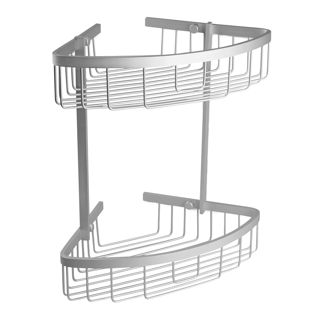TATAY 2-tier corner shower shelf rustproof aluminium – no-drill Quick Fix, slotted base, 20-year warranty