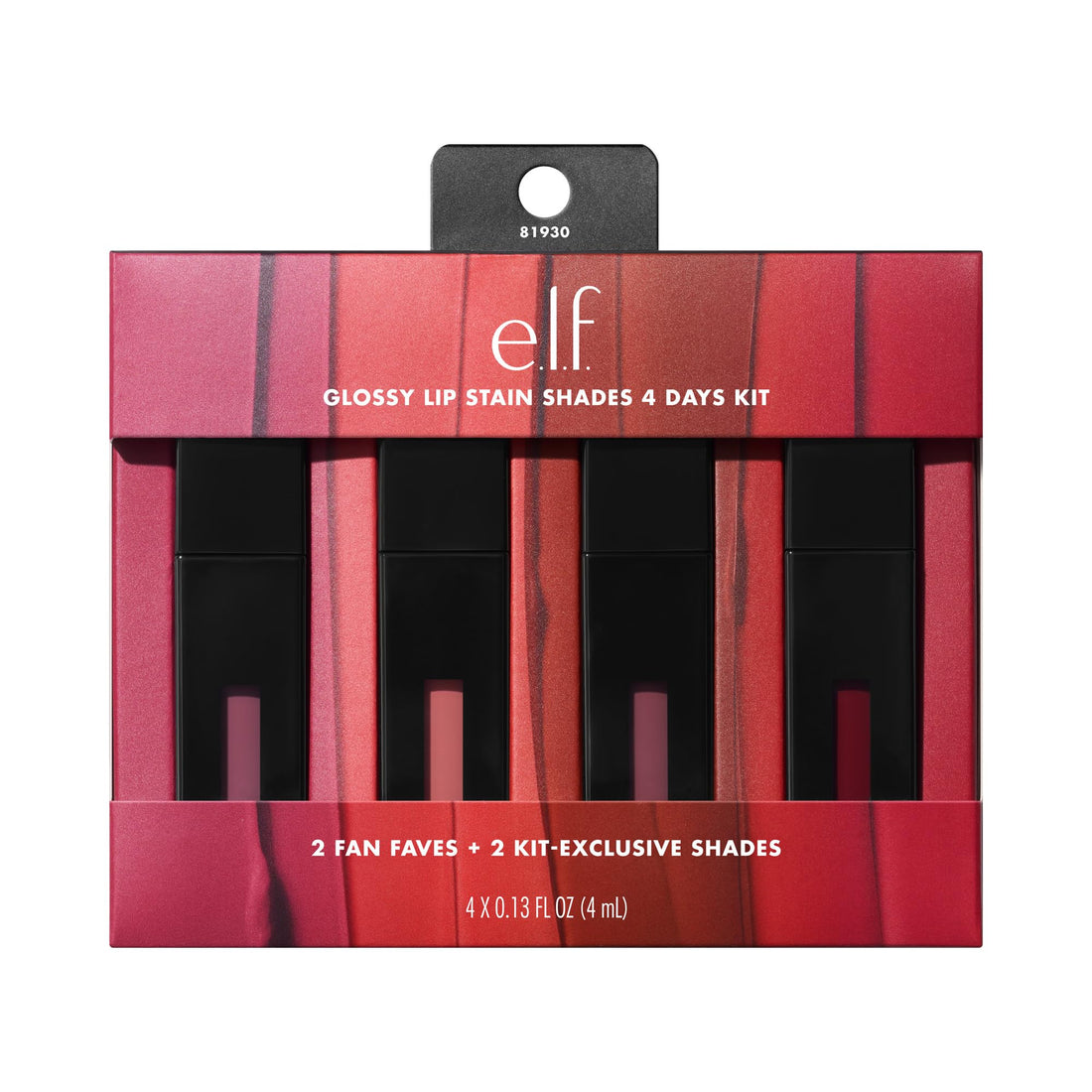 e.l.f. Glossy Lip Stain Shades 4 Days Kit — one of four lip and cheek stains compared at ALTOE for long-lasting colour and ethical beauty