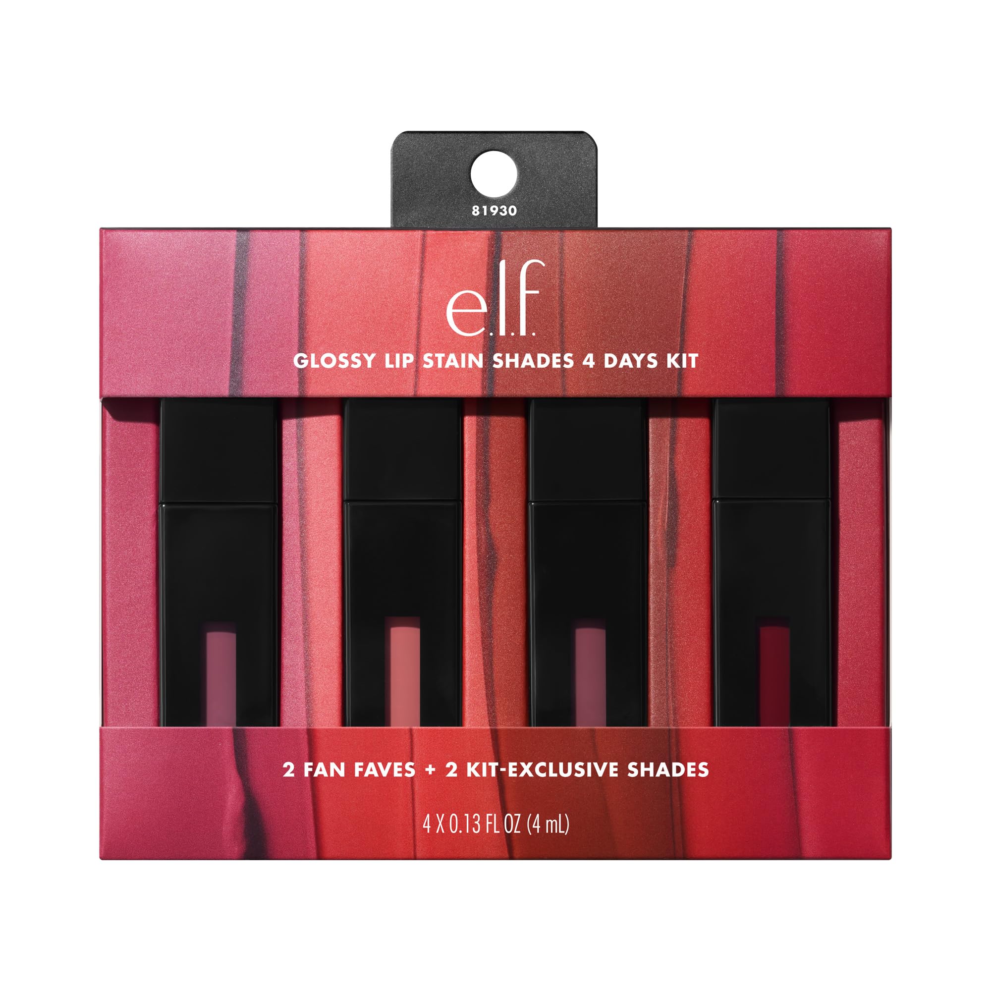 e.l.f. Glossy Lip Stain Shades 4 Days Kit — one of four lip and cheek stains compared at ALTOE for long-lasting colour and ethical beauty