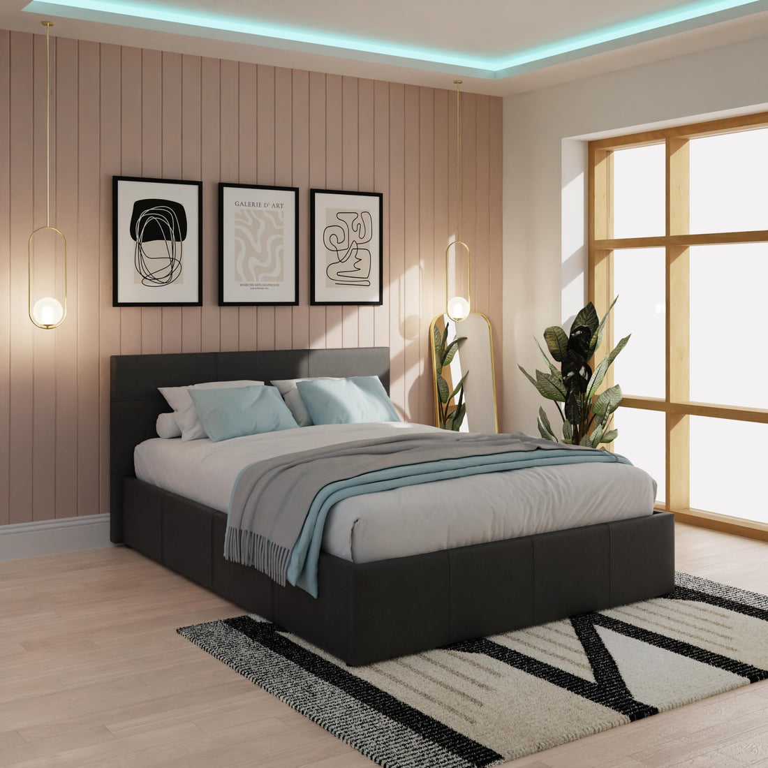 Bed frames compared from ALTOE — Yaheetech Spindle Double, IRONCK LED King with charging station, and King Size Faux Leather Ottoman Storage Bed