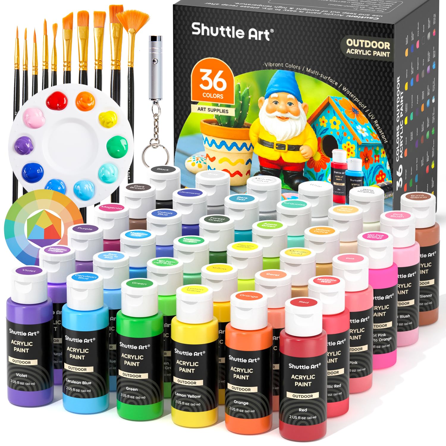 Paint Everything Outside: Shuttle Art 36-Colour Outdoor Acrylic Paint Set at £61.35