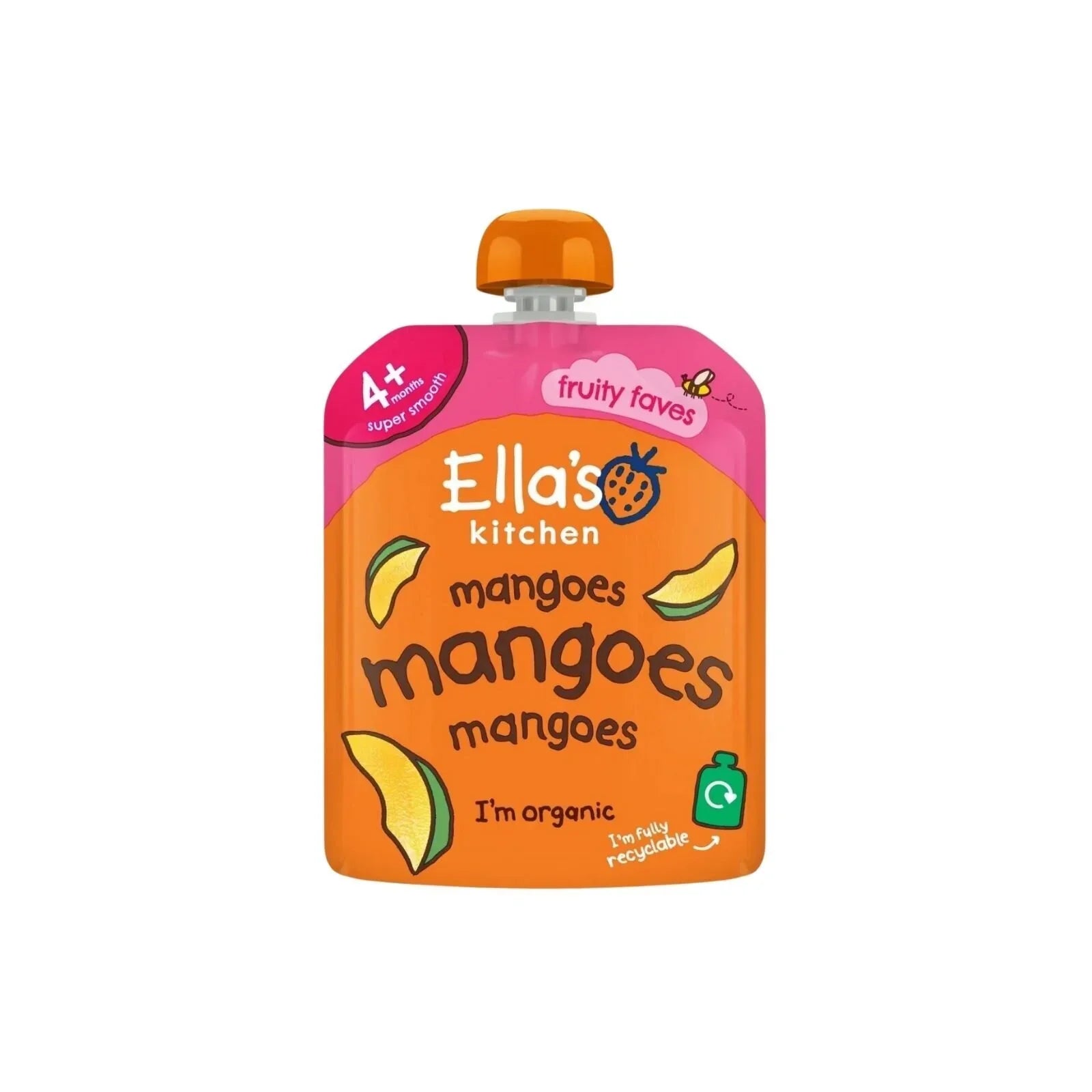 Ella's Kitchen Organic Mangoes First Tastes Baby Food Pouch — 100% organic mango puree for babies 4 months plus, 70g resealable pouch with no added sugars or preservatives