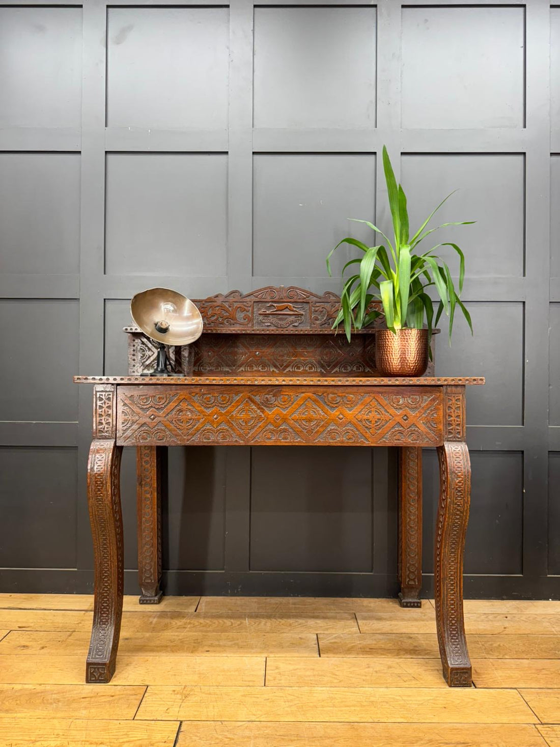 Antique Anglo-Indian Carved Oak Hall Table Sideboard — A Statement Piece at an Unbeatable Price