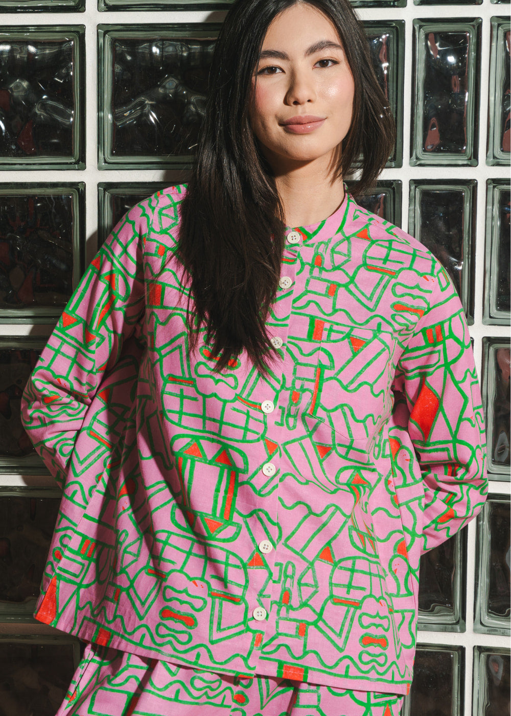 Wild Clouds Organic Cotton & Linen Shirt – Oversized Soft Silhouette in 4 Hand-Drawn Prints, Sizes XS–XL at £62.00