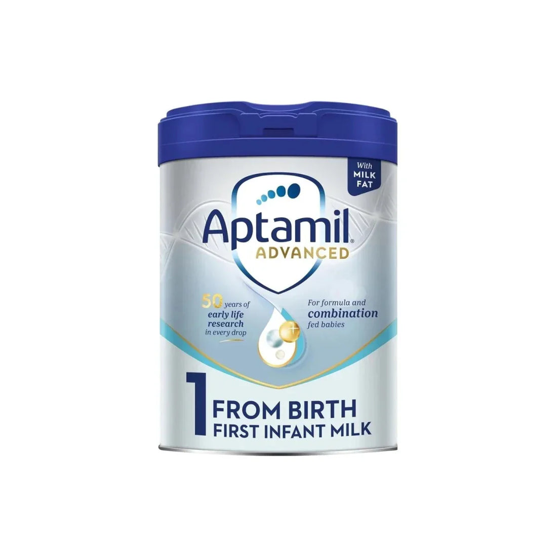 Aptamil Advanced 1 First Infant Milk from birth 800g tin shown, premium infant formula with advanced nutrition for newborns