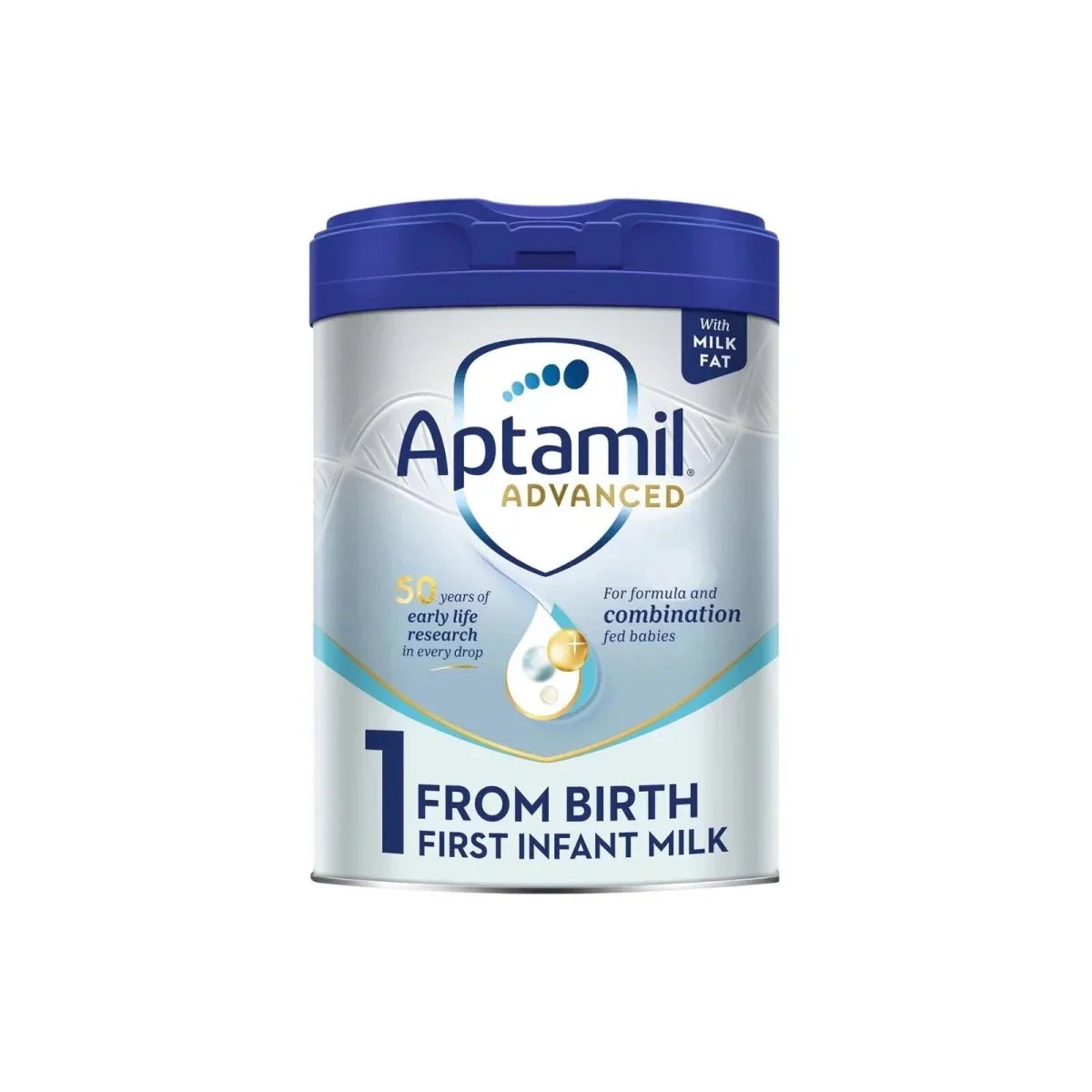 Aptamil Advanced 1 First Infant Milk from birth 800g tin shown, premium infant formula with advanced nutrition for newborns