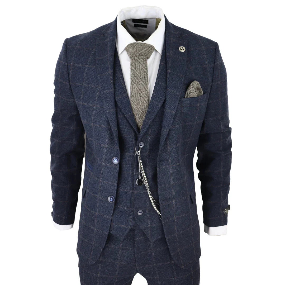 TruClothing Men's 3 Piece Wool Tweed Suit – The 1920s Gatsby Heritage Suit That Commands Every Room