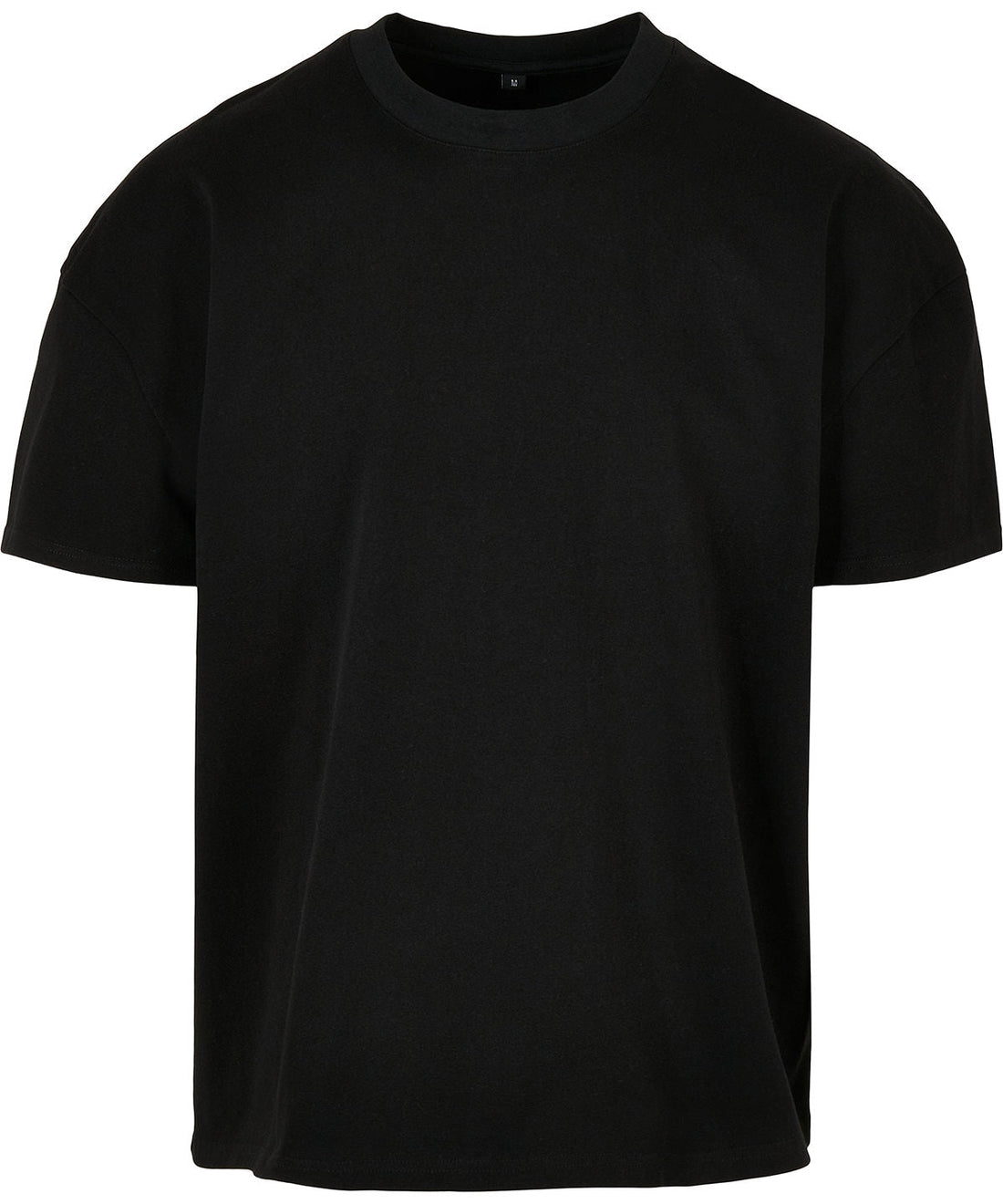 Organic extra heavy oversized men's t-shirt shown in black, heavyweight organic cotton with a boxy relaxed fit