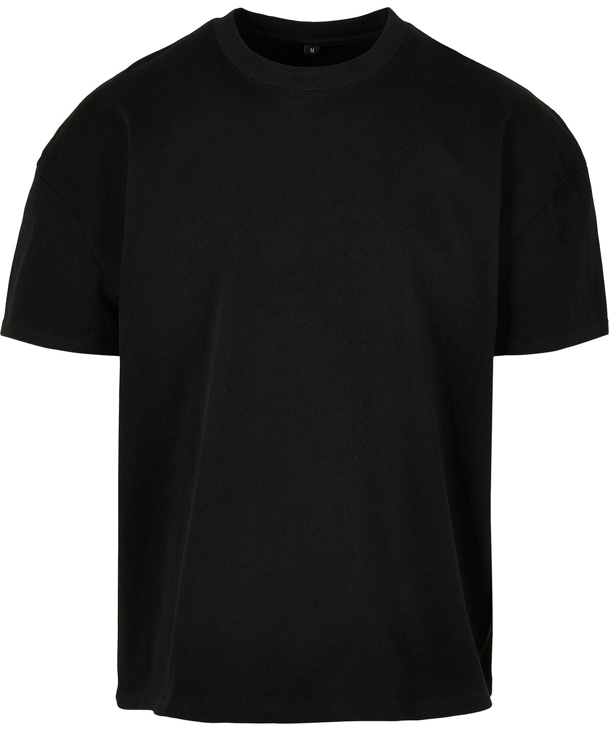 Organic extra heavy oversized men's t-shirt shown in black, heavyweight organic cotton with a boxy relaxed fit