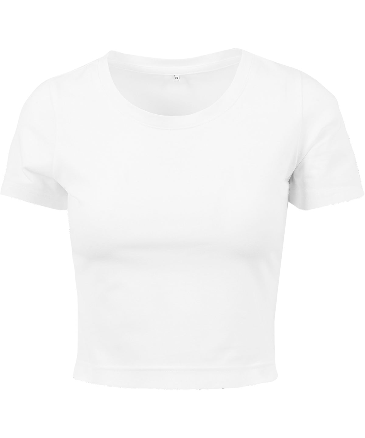 Organic Stretch Cropped T-shirt in white — women's organic cotton and elastane blend with round neckline