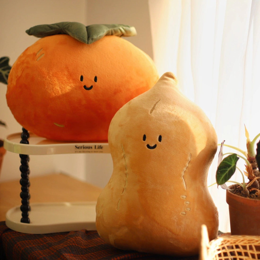 LuLuFun Studio Persimmon and Peanut Plush Pillow – The Adorably Quirky Cushion That’ll Make Everyone Smile