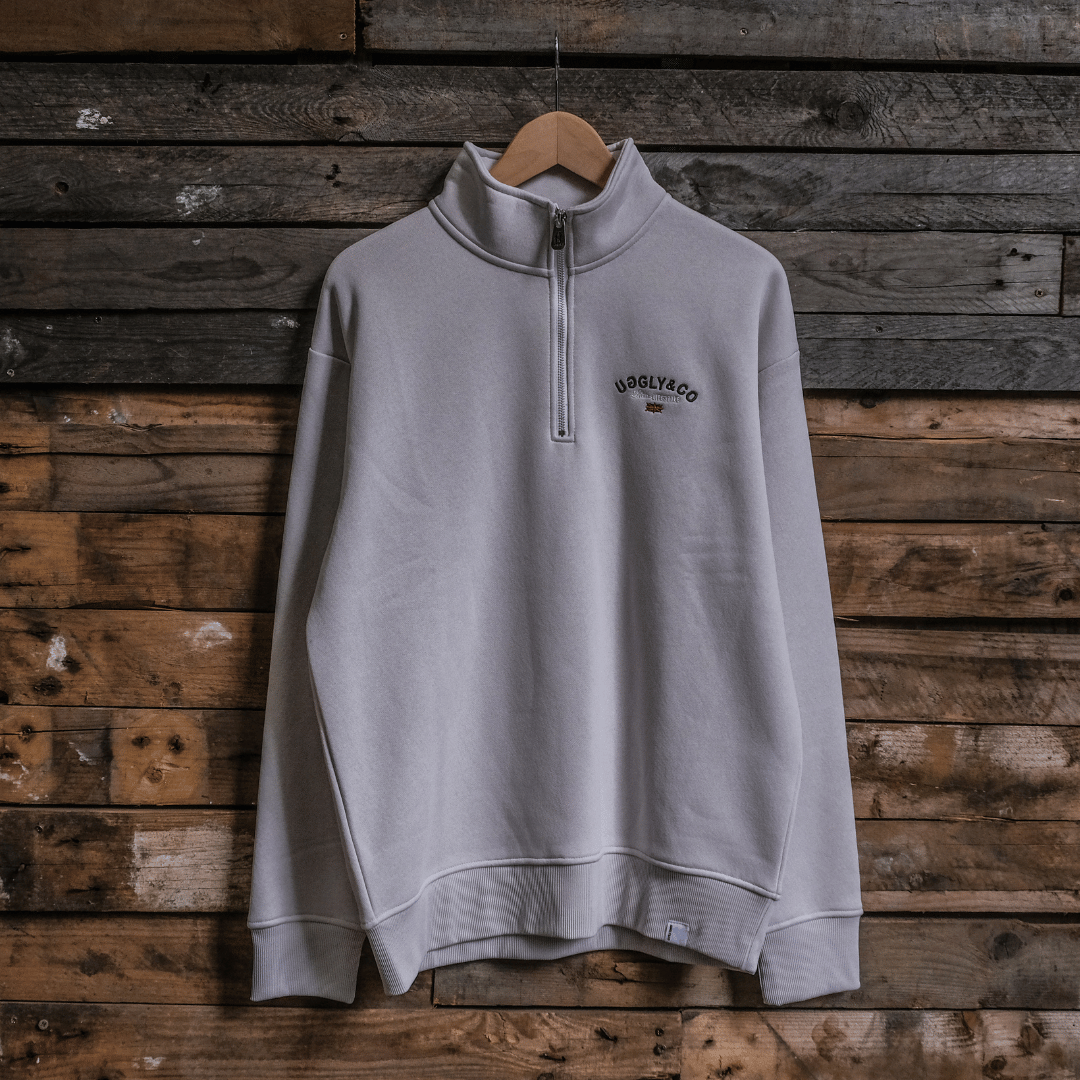 Uggly & Co Stone Union Jack Quarter-Zip – The Premium British Fleece That Earns Its Place in Every Wardrobe