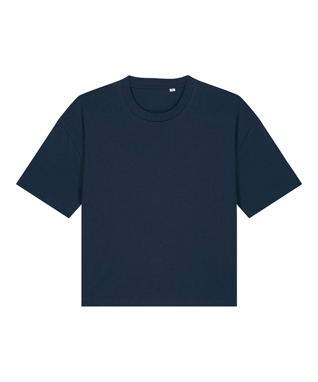 Organic Colours Boxy T-Shirt Womens in French Navy — 100% organic ring-spun combed cotton relaxed boxy fit with dropped shoulders