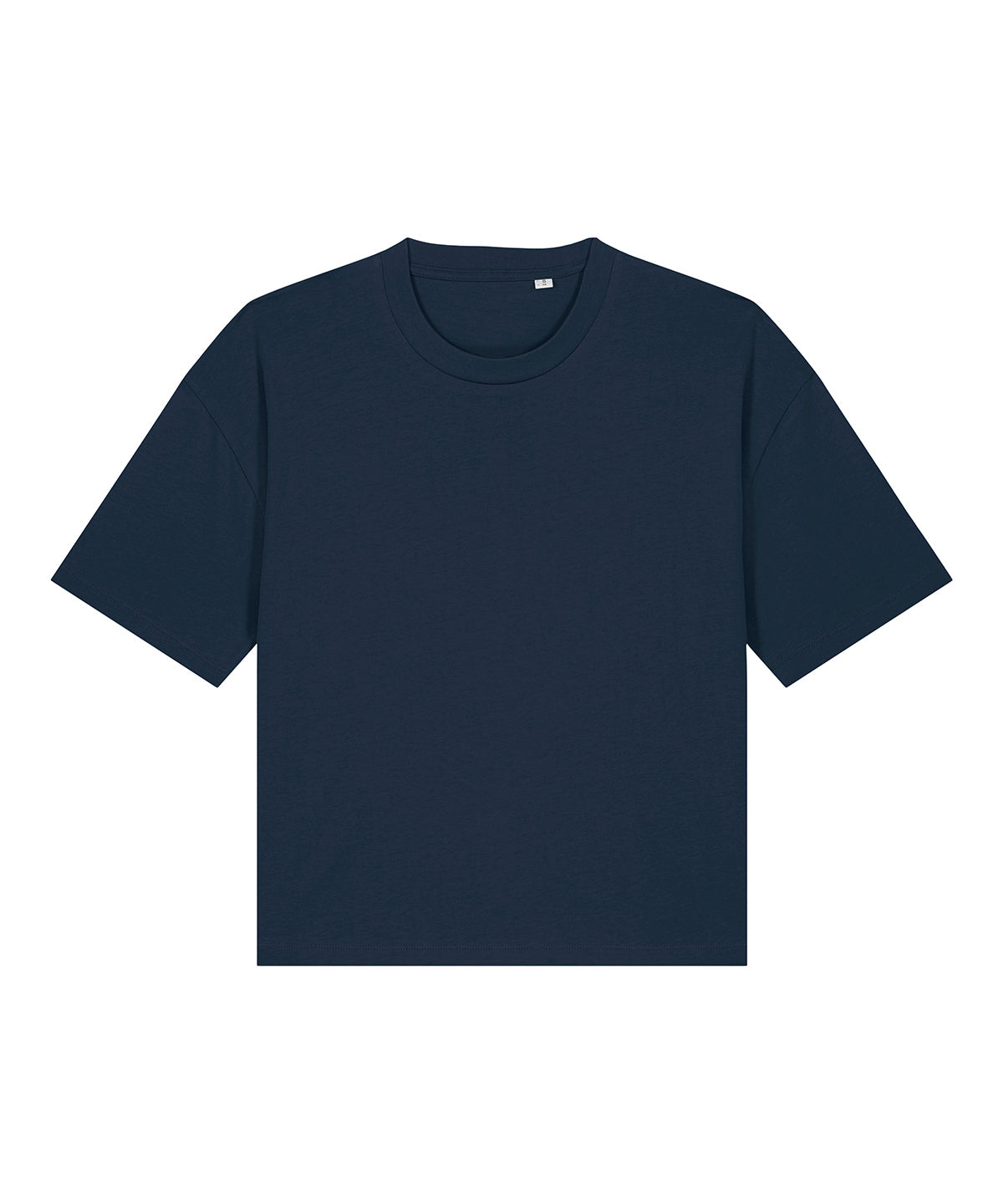 Organic Colours Boxy T-Shirt Womens in French Navy — 100% organic ring-spun combed cotton relaxed boxy fit with dropped shoulders