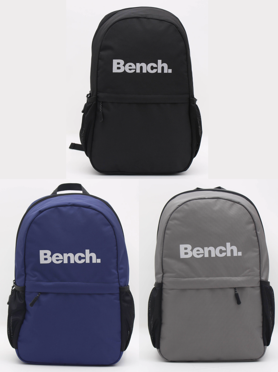 Bench Polaris Backpack – 16L Mid-Size Rucksack With Laptop Pouch in Black, Navy & Grey for Just £11.99