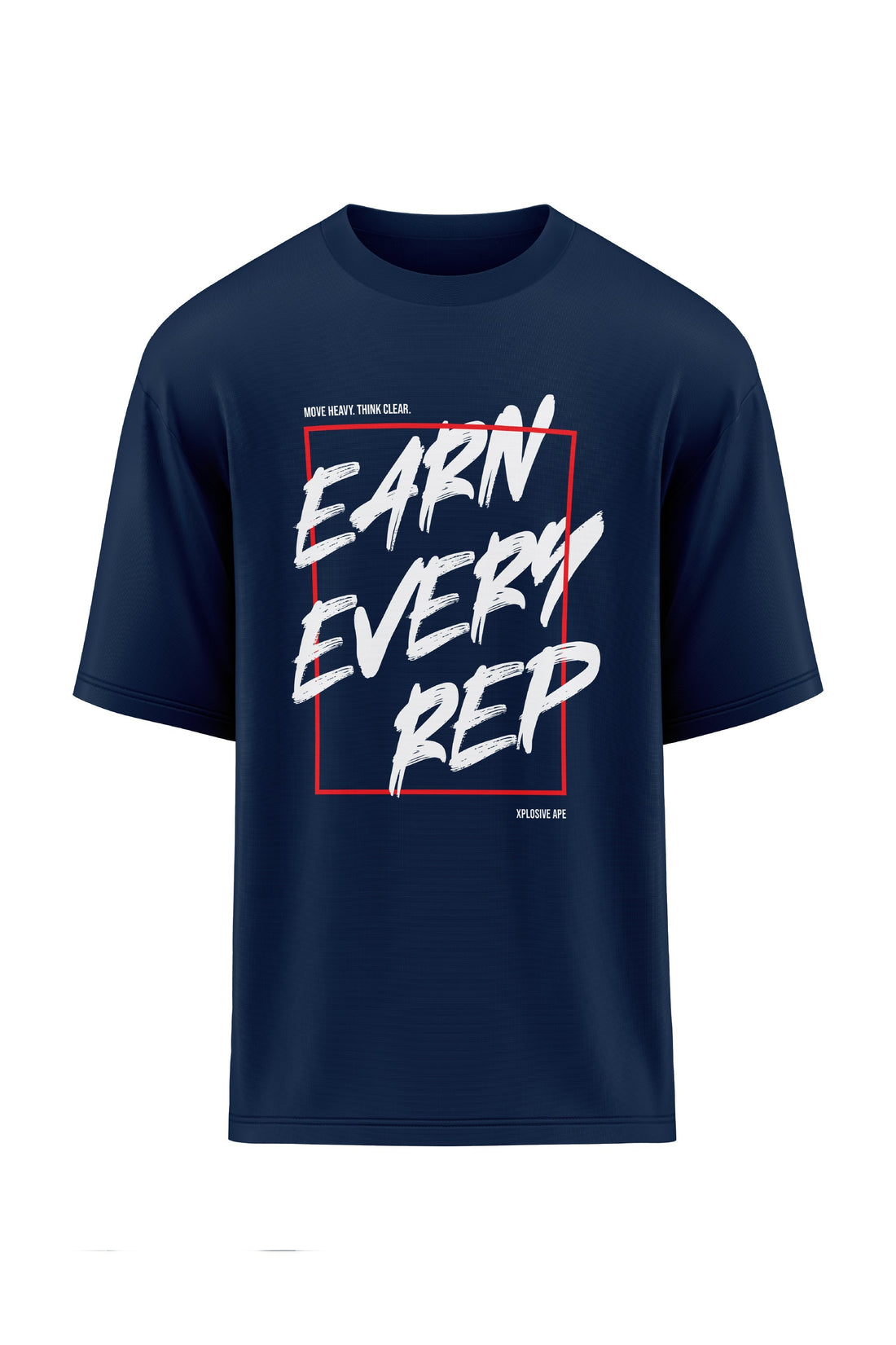 XAPE Weight Warp Oversized Tee in Navy – relaxed fit ringspun cotton crew neck tee laid flat on a clean surface