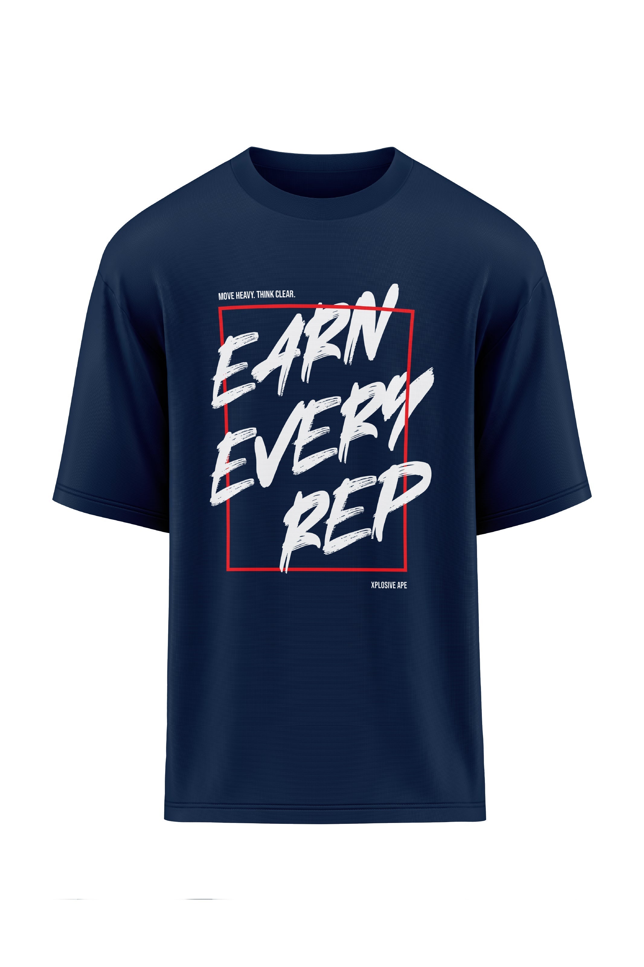 XAPE Weight Warp Oversized Tee in Navy – relaxed fit ringspun cotton crew neck tee laid flat on a clean surface