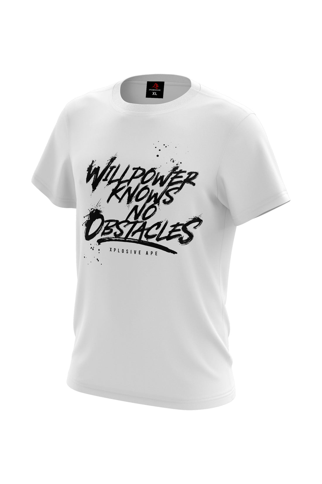 XAPE Willpower Tee in White – Pure Motivational Energy on the Brightest Canvas