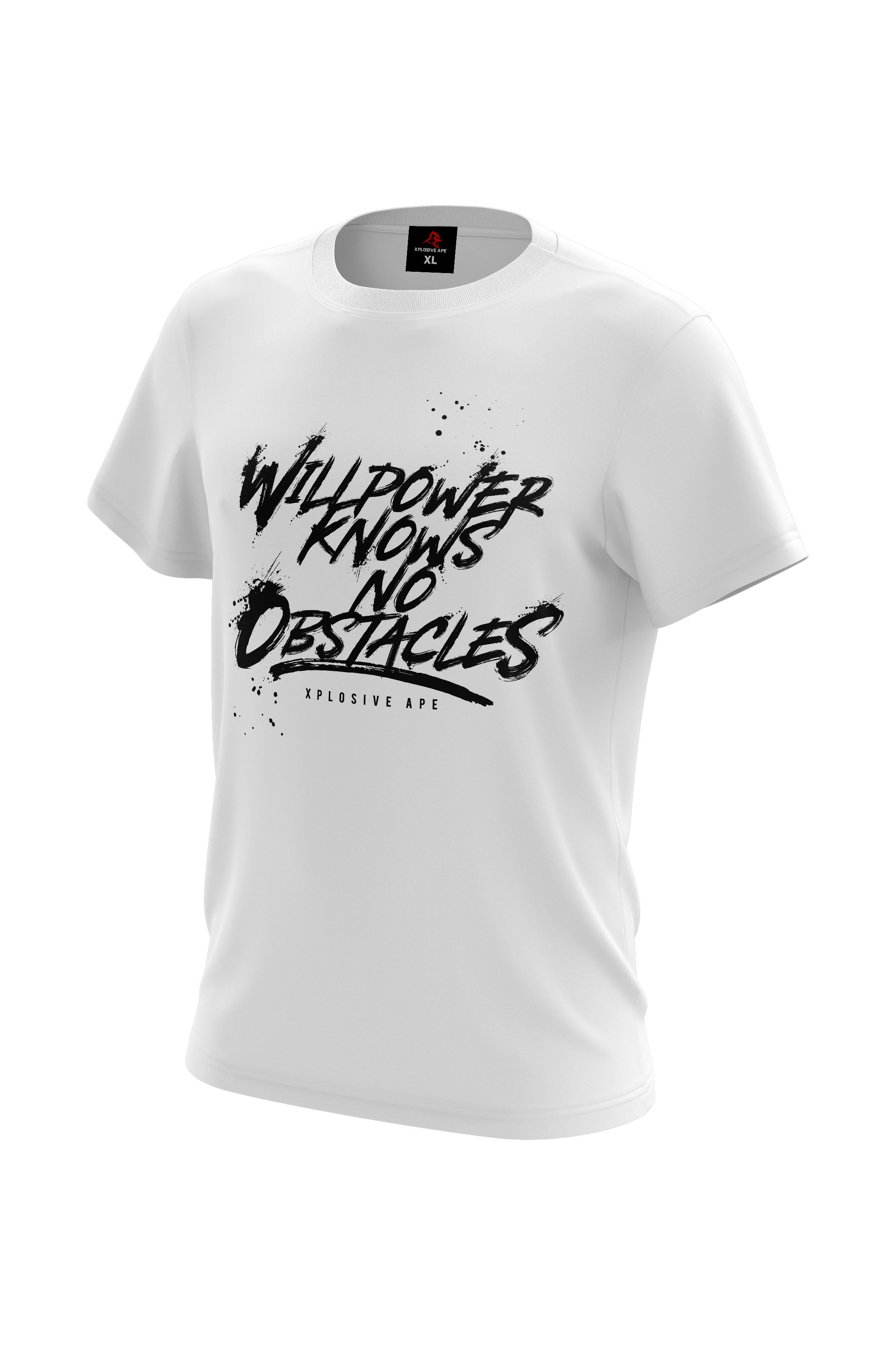 XAPE Willpower Tee in White – Pure Motivational Energy on the Brightest Canvas