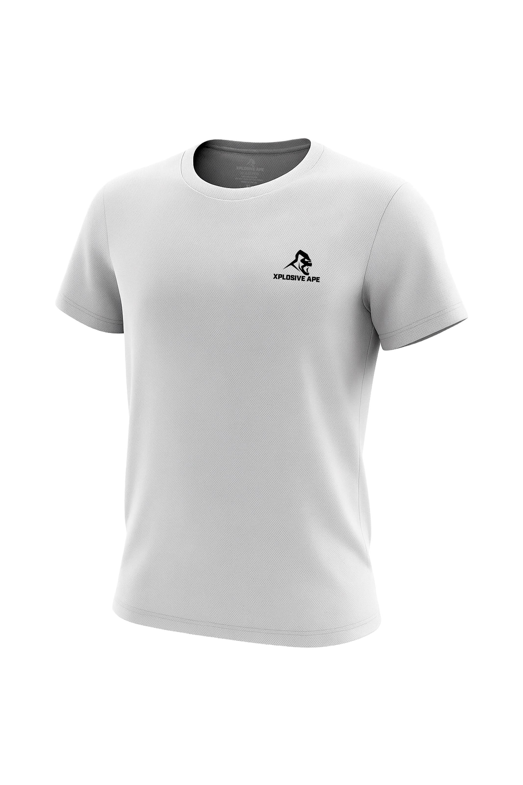 Xplosive Ape XAPE Prime Tech Tee – 140gsm 100% Polyester Performance Training Tee in White, Sizes S–5XL at £9.99