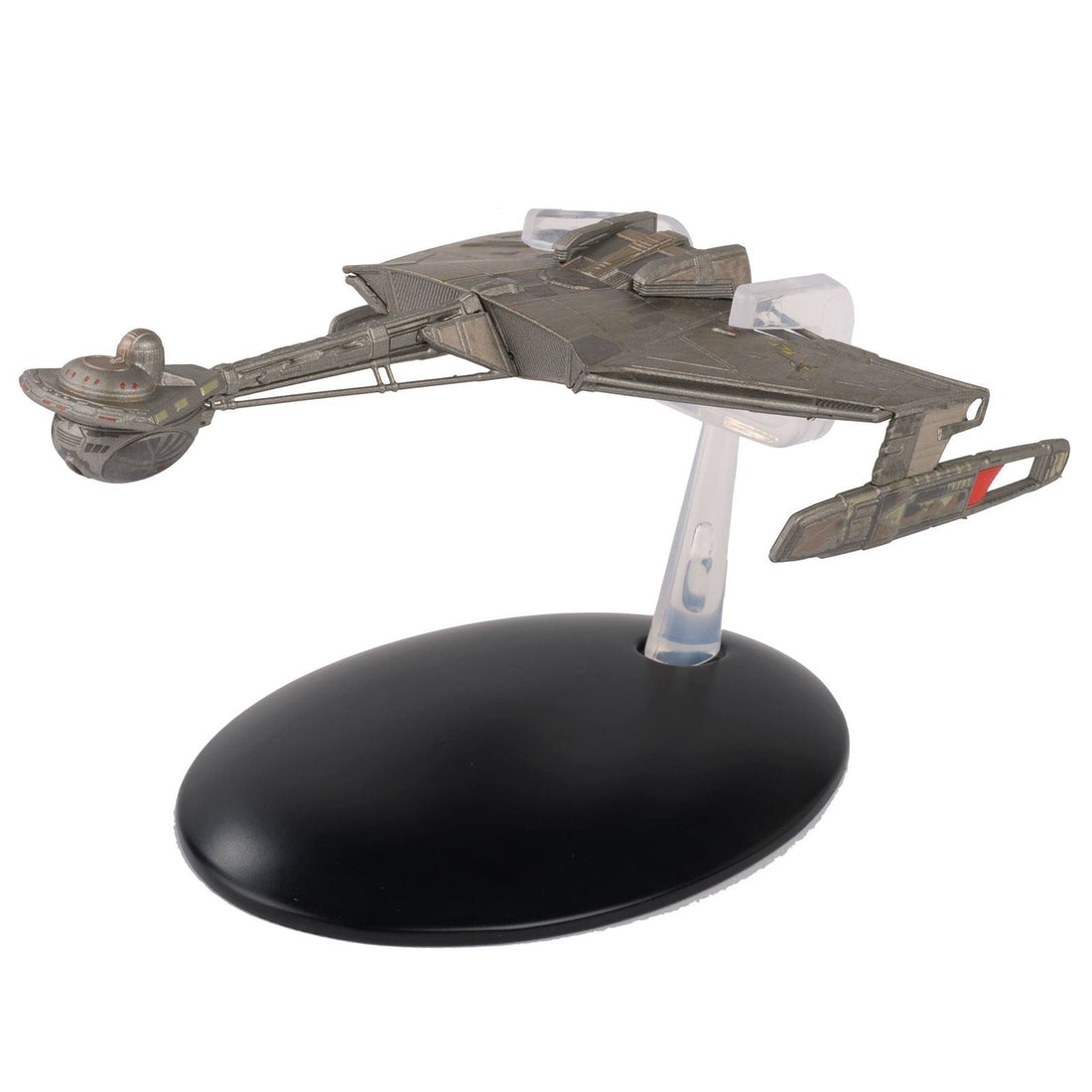 Eaglemoss Star Trek Klingon D4 John Eaves Concept diecast model ship showing the retro-futuristic Klingon battleship silhouette with simpler lines than the D7 and the authentic recreation of the unproduced design