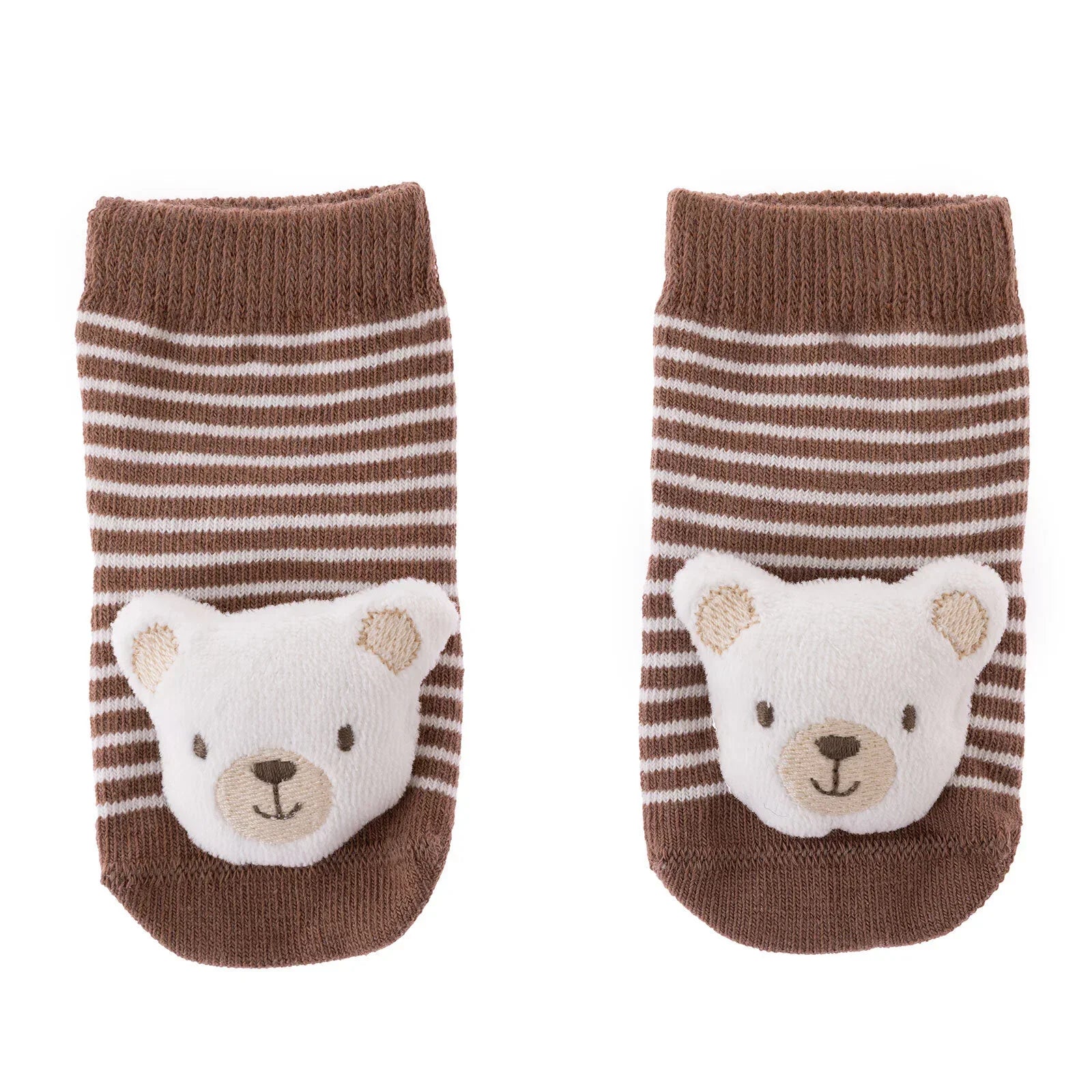 HelloBaby Socks in brown — soft baby rattle socks in one size, suitable for daily use and machine washable at 30 degrees