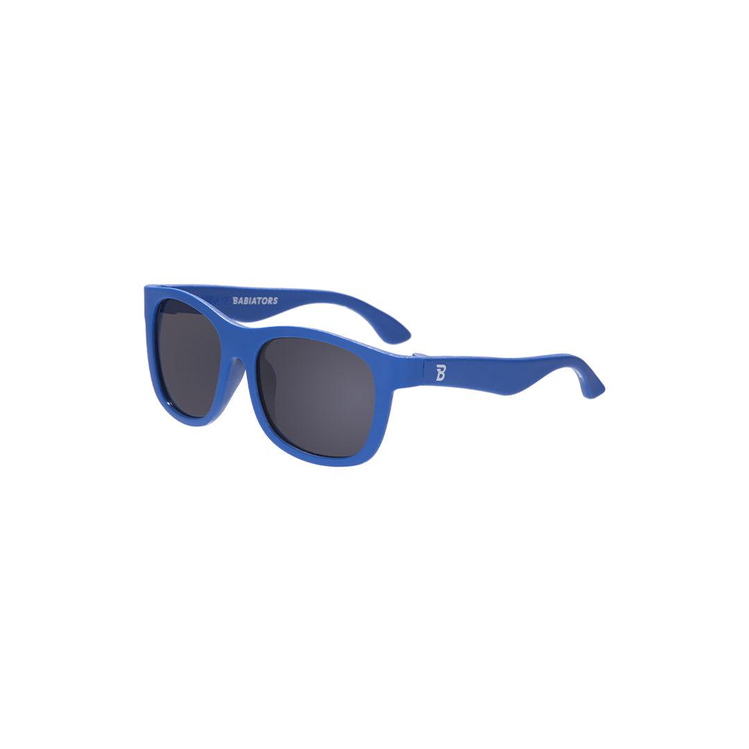 Babiators Kids Navigator Sunglasses in Good As Blue – flexible rubber-framed children's sunglasses with 100% UV protection and impact-resistant lenses, shown in classic navigator style for toddlers and young children