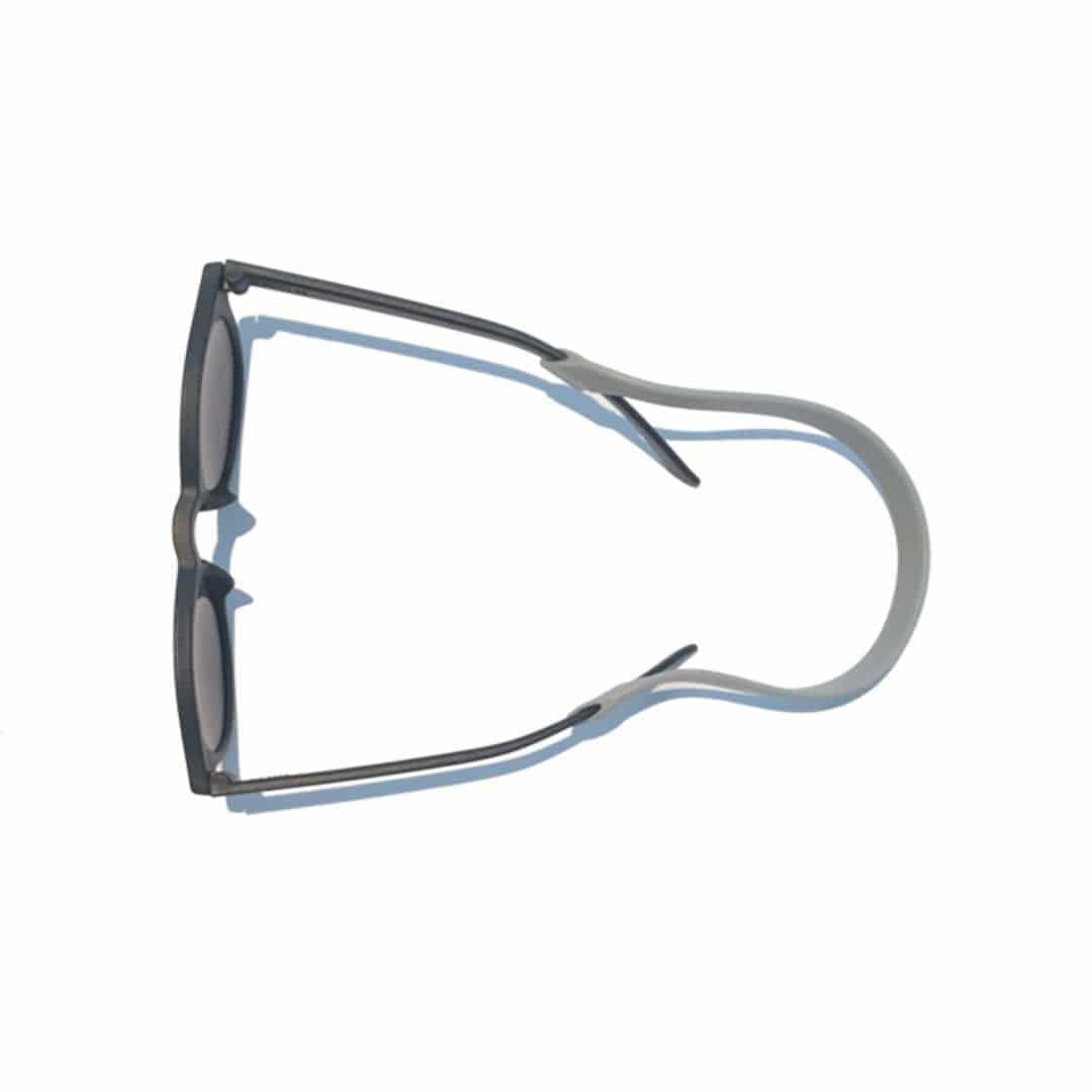 Babiators Silicone Sunglasses Strap in Light Grey — soft flexible kids' eyewear retainer keeping sunglasses securely in place during outdoor play