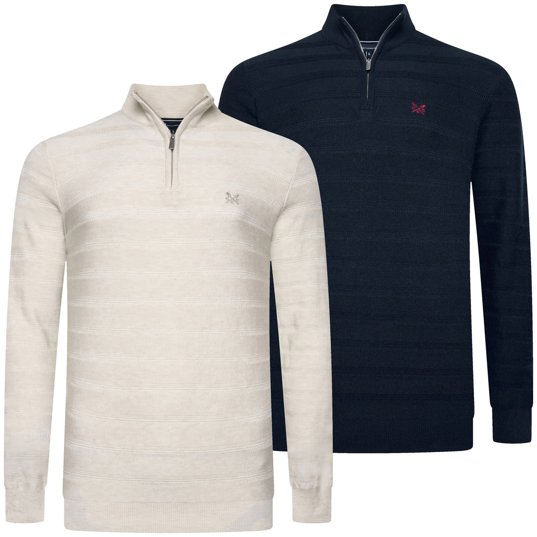 Crew Clothing Company Cashmere & Silk Blend Quarter Zip Jumper – Was £75, Now Just £16.99