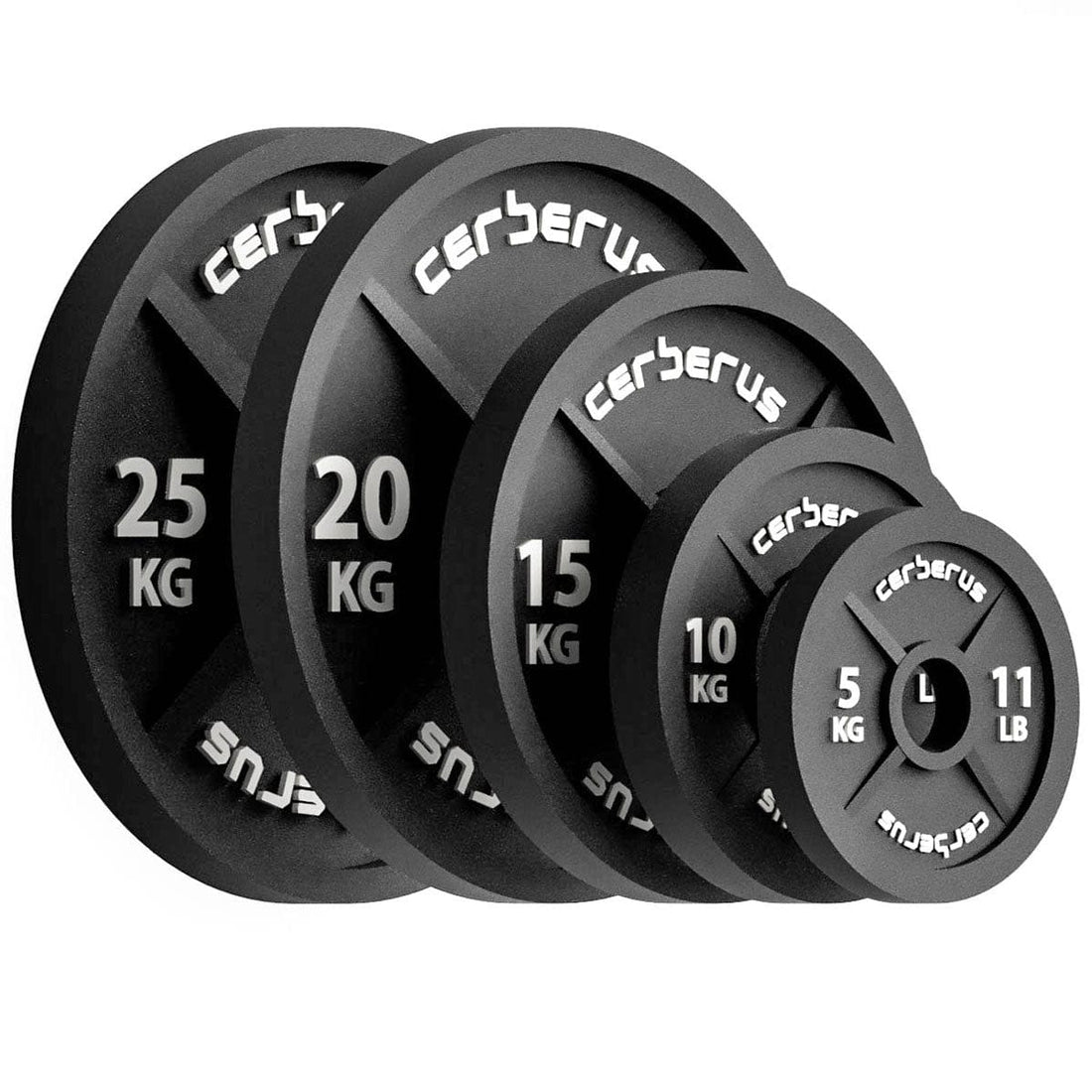 CERBERUS Strength Cast Iron Olympic Plates – Old School Weight Plates With Lipped Grip & Double-Sided Markings from £27.99