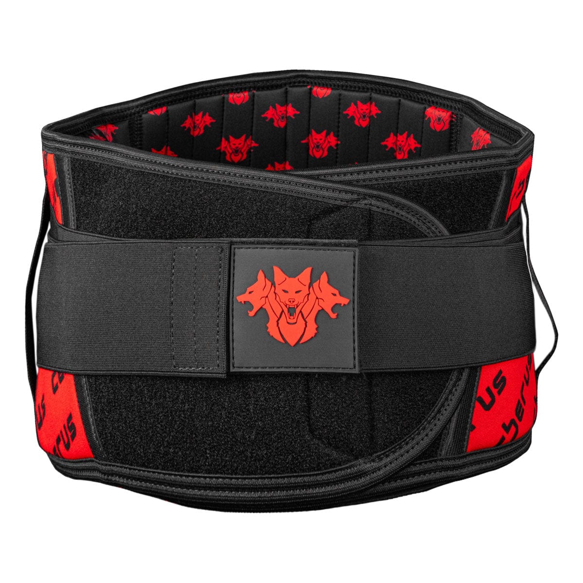 Cerberus Strength 7mm Neoprene Back Support Belt for weightlifting — three extra-strength elastic support straps, integrated skeletal splints and 7mm neoprene construction for professional-grade stability