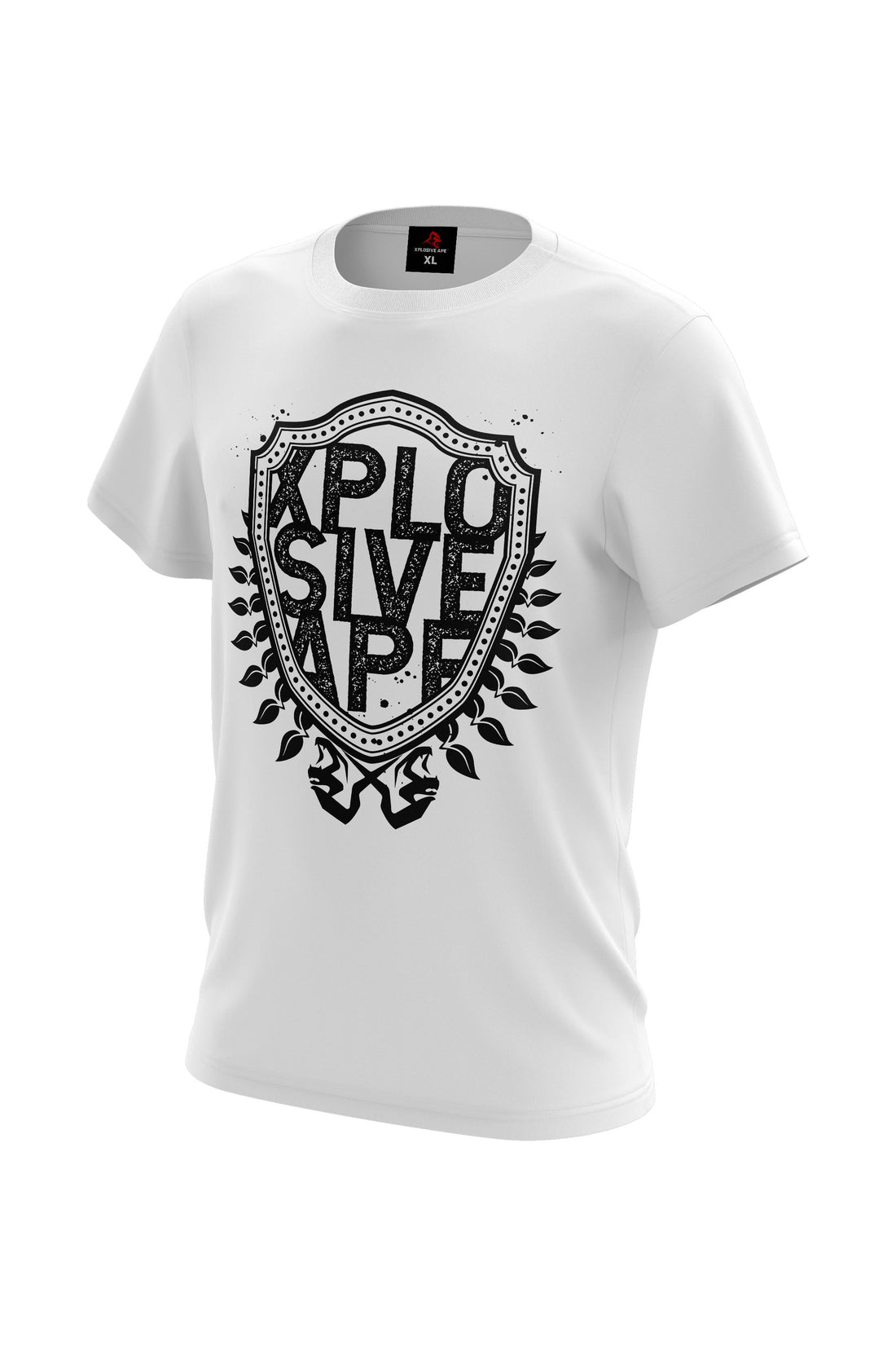 XAPE Crest Shield Tee in White – The Heritage-Inspired Graphic Tee That Wears Its Credentials Proudly