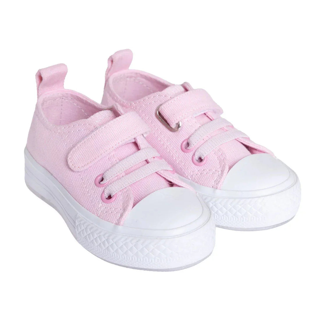 HelloBaby Girl Training Shoes in pink — soft flexible first walker baby trainers designed to support a baby girl's feet during the early stages of walking and independent movement